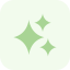 Green sparkles or stars on a white background