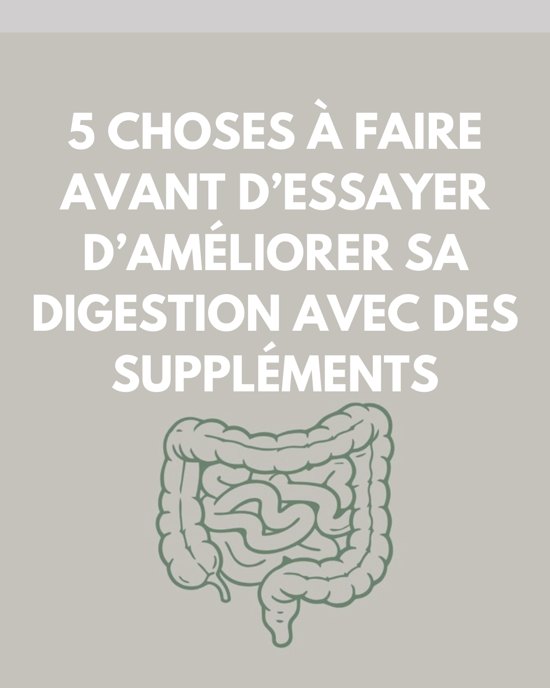5 choses à faire avant  d’améliorer sa digestion avec des suppléments
