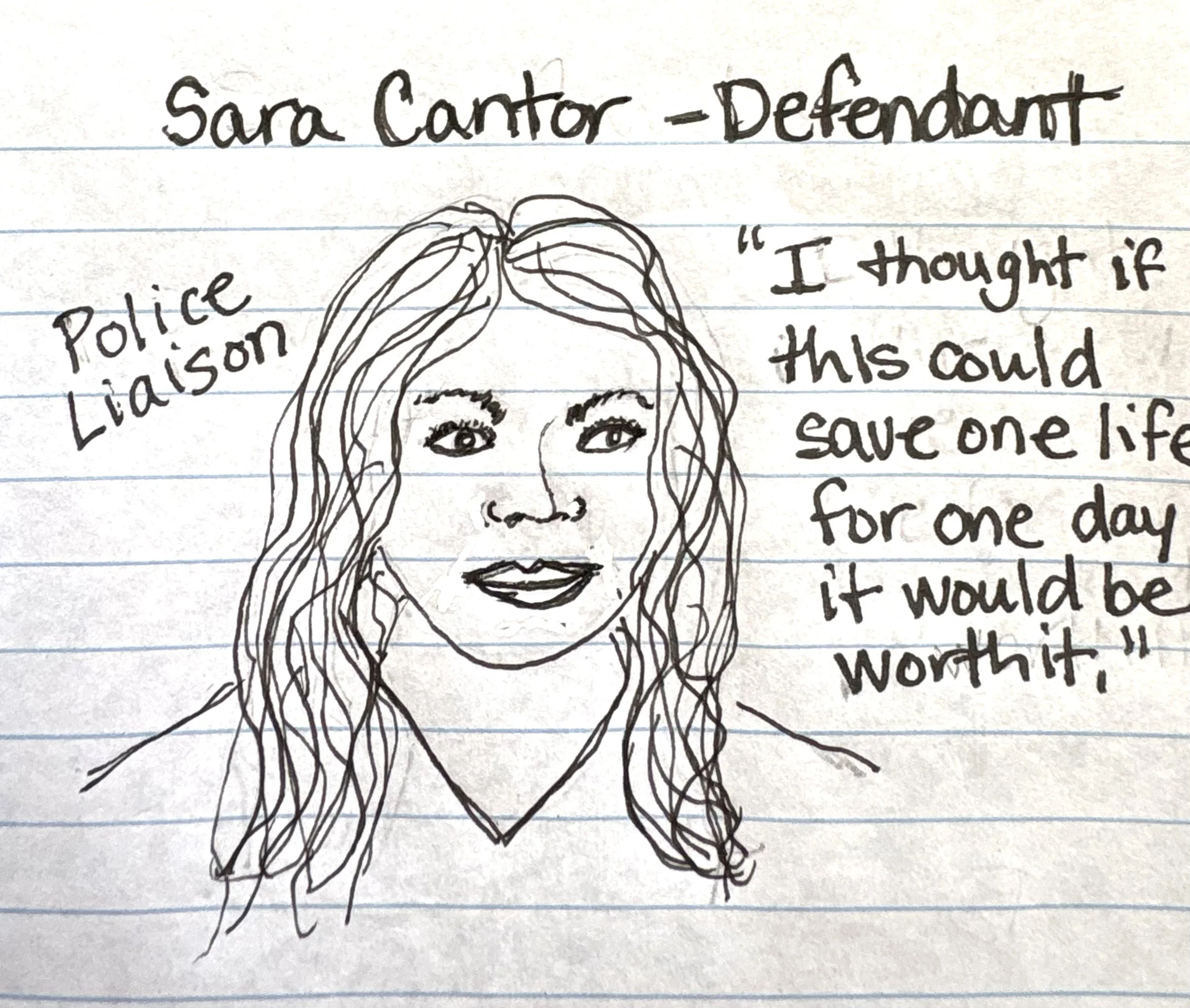TESTIMONY OF DEFENDANT SARA CANTOR