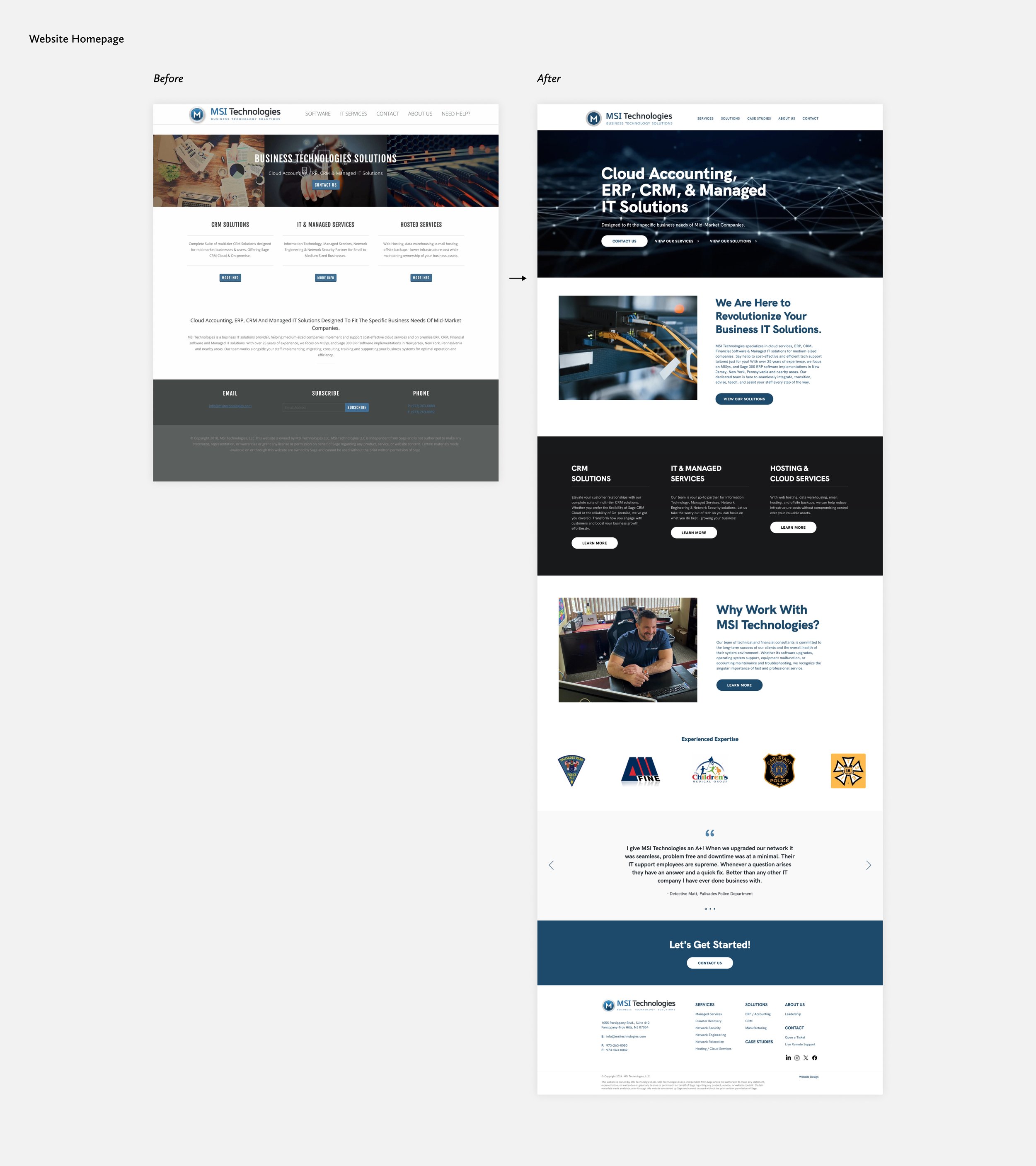 Homepage Before After MSI Tech