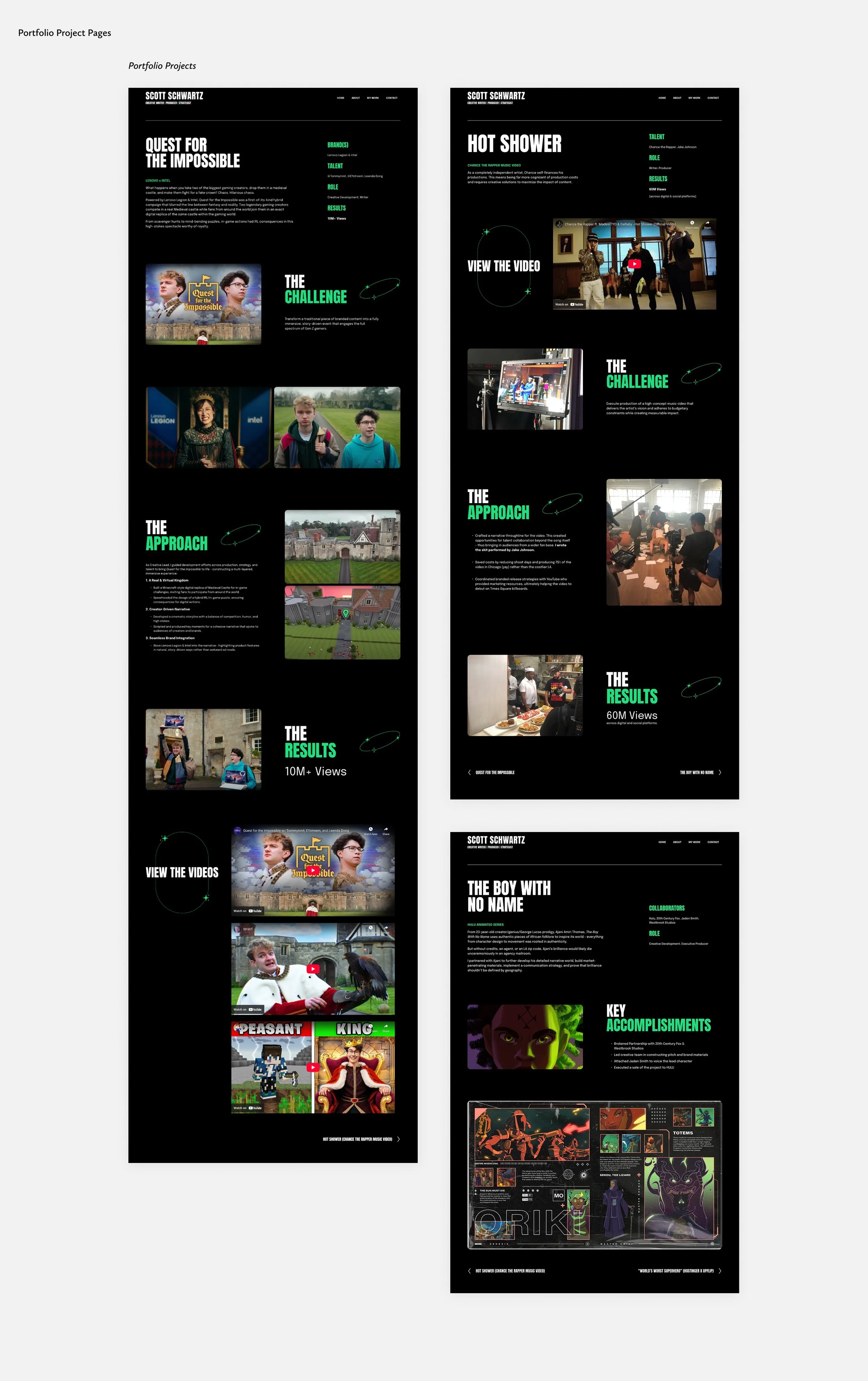 Brand, Creative Production, Film & TV - Portfolio Projects
