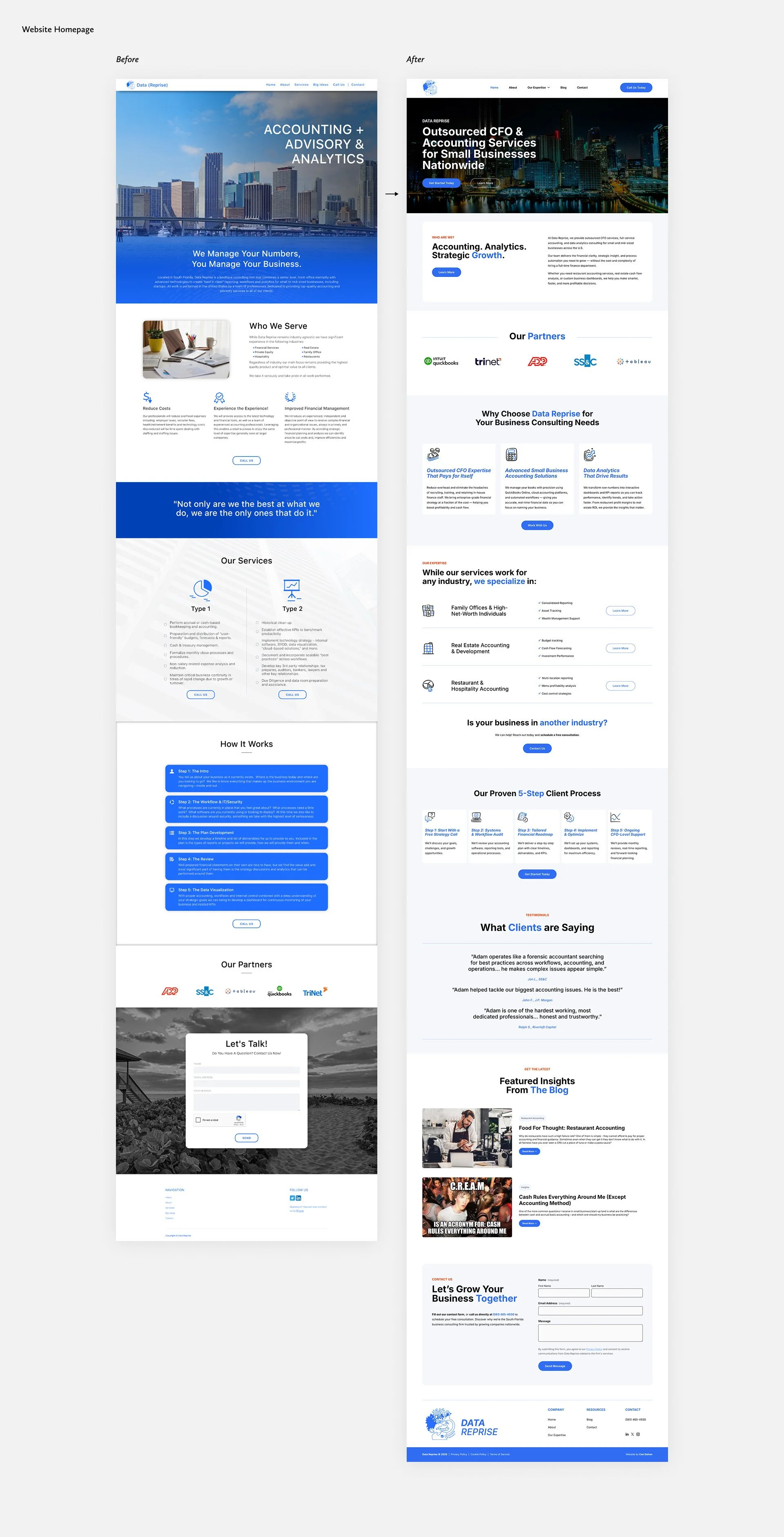 Desktop Homepage Before After Data Reprise