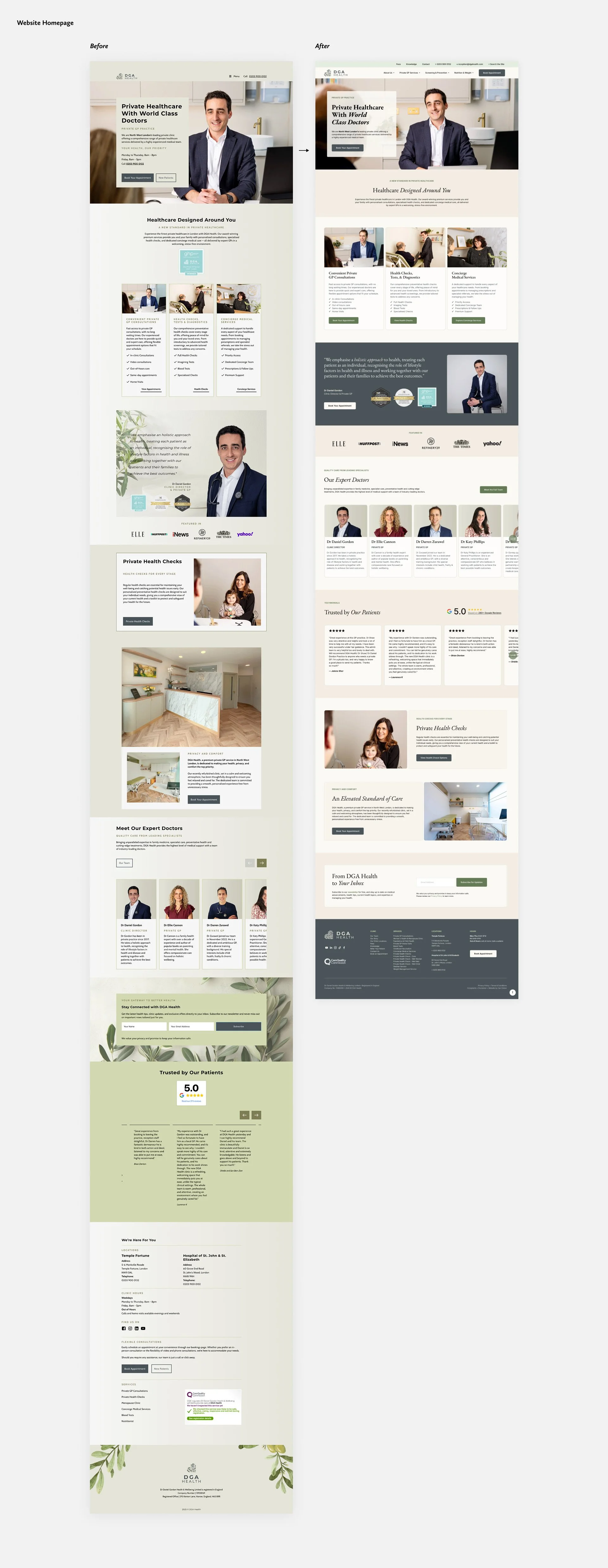 Desktop Homepage Before After DGA Health