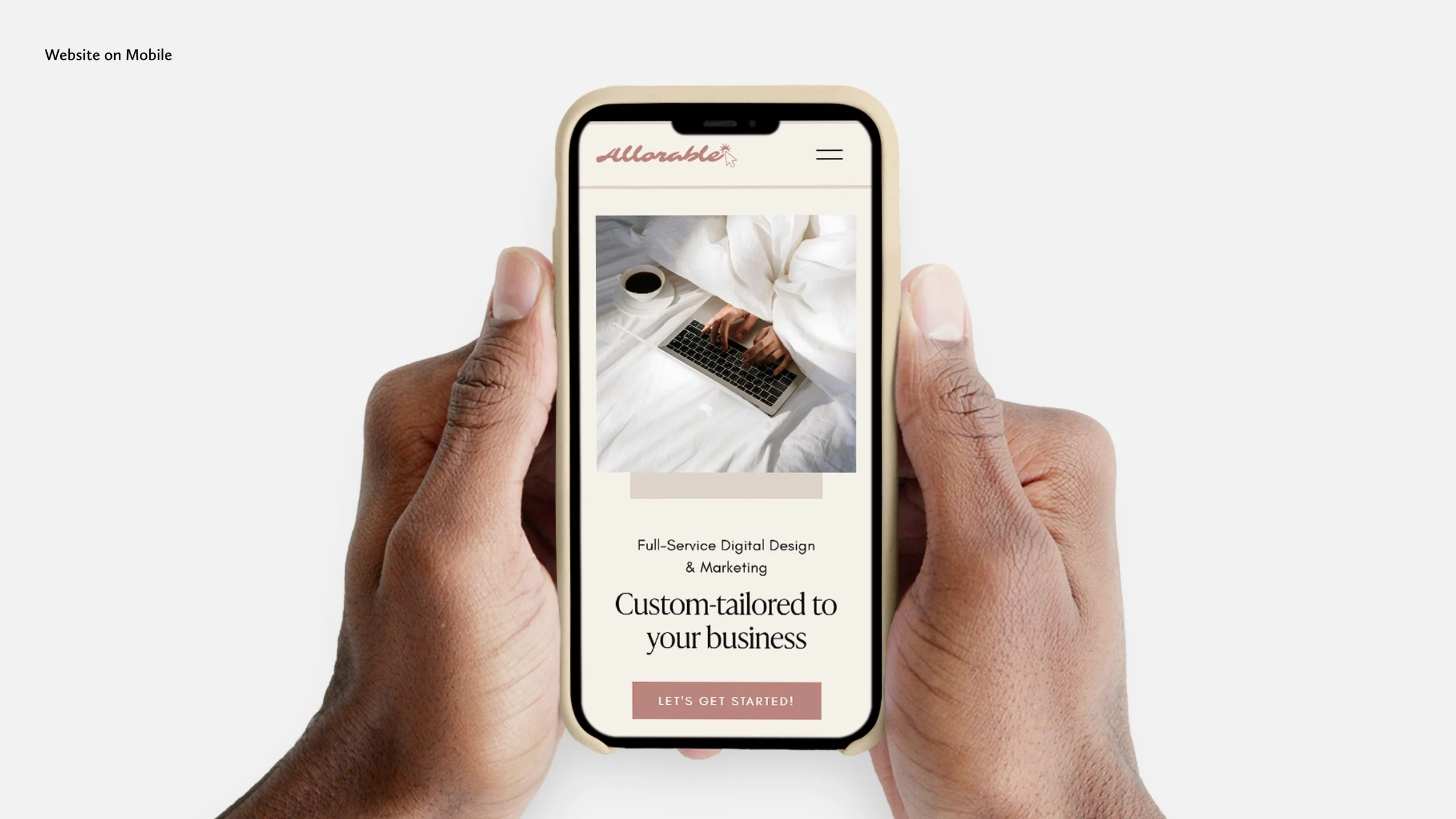 Responsive mobile device homepage after website design.