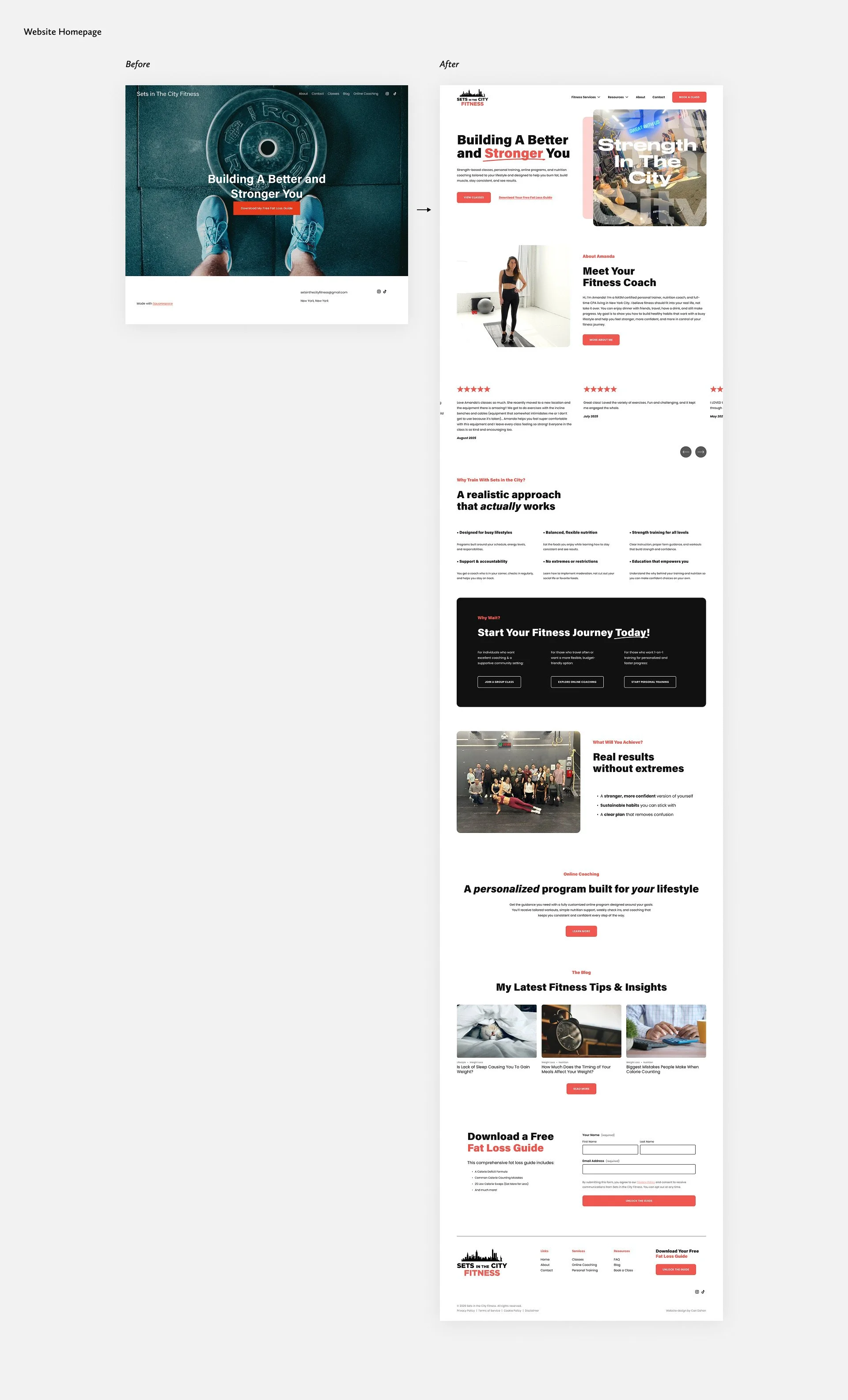 Desktop Homepage Before After Sets in the City Fitness