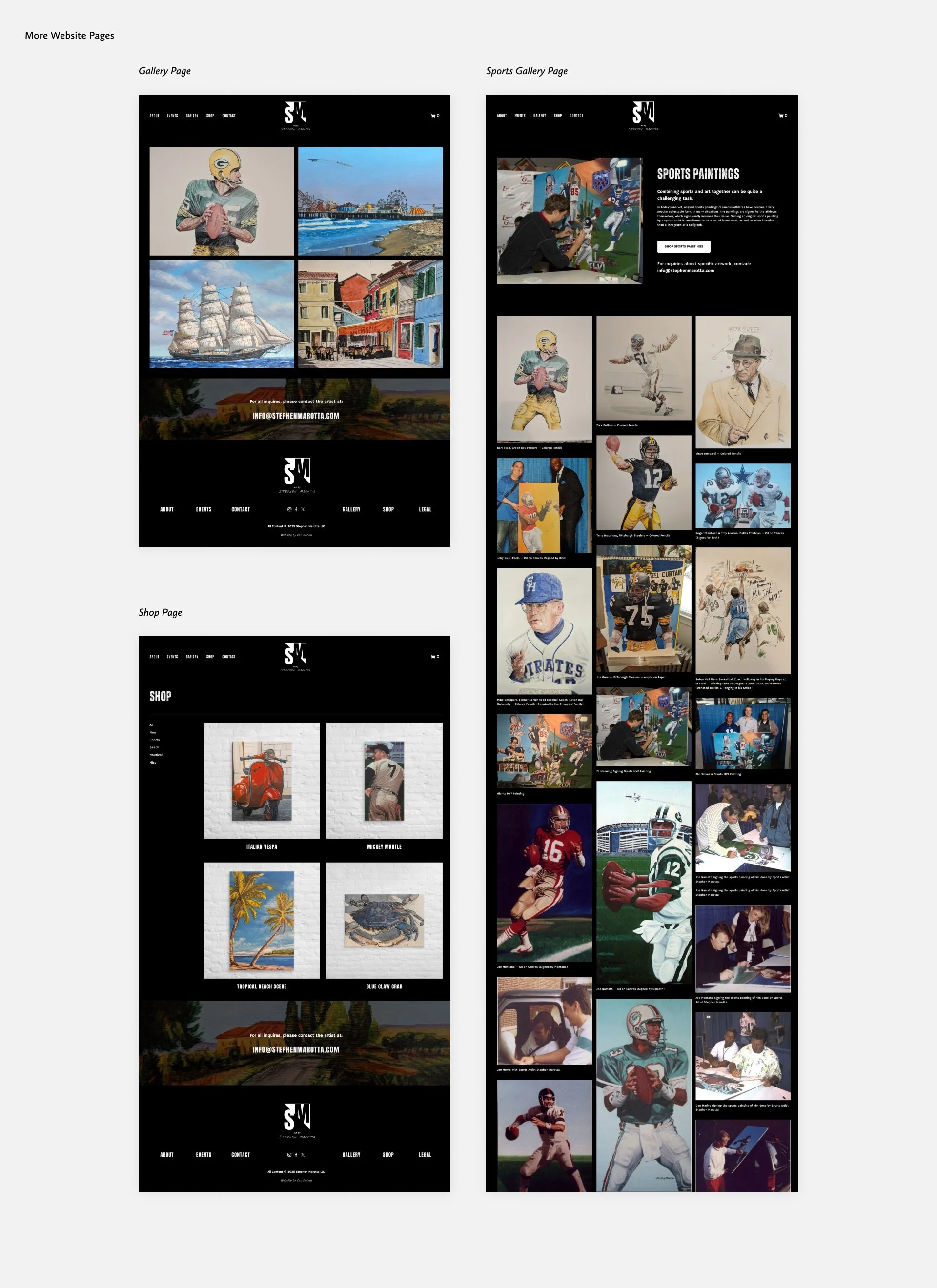 Stephen Marotta gallery, shop, sports paintings