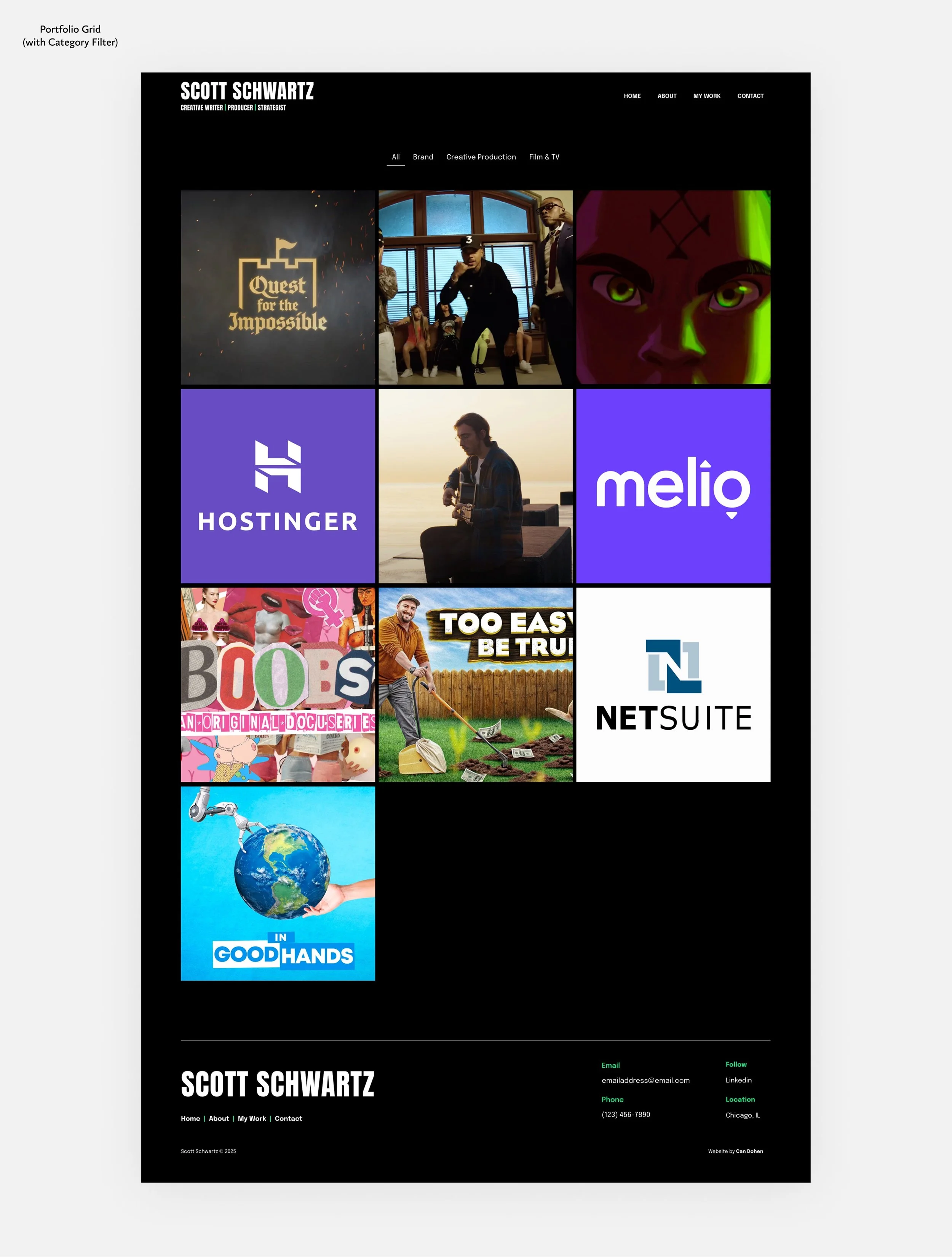 Brand, Creative Production, Film & TV - Portfolio Projects