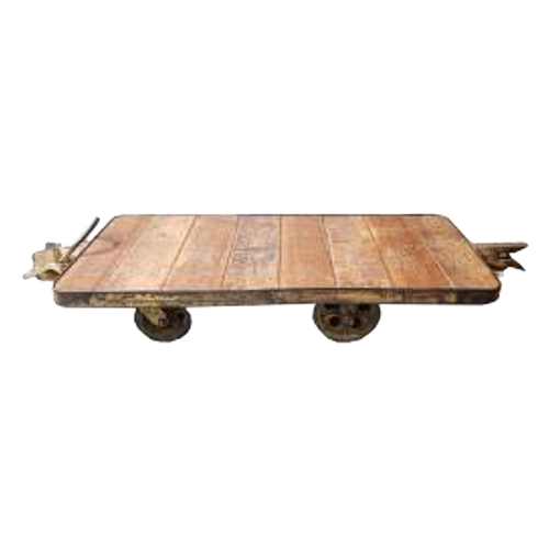 Old wooden cart with metal wheels