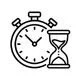 Reloj de arena y reloj de pared