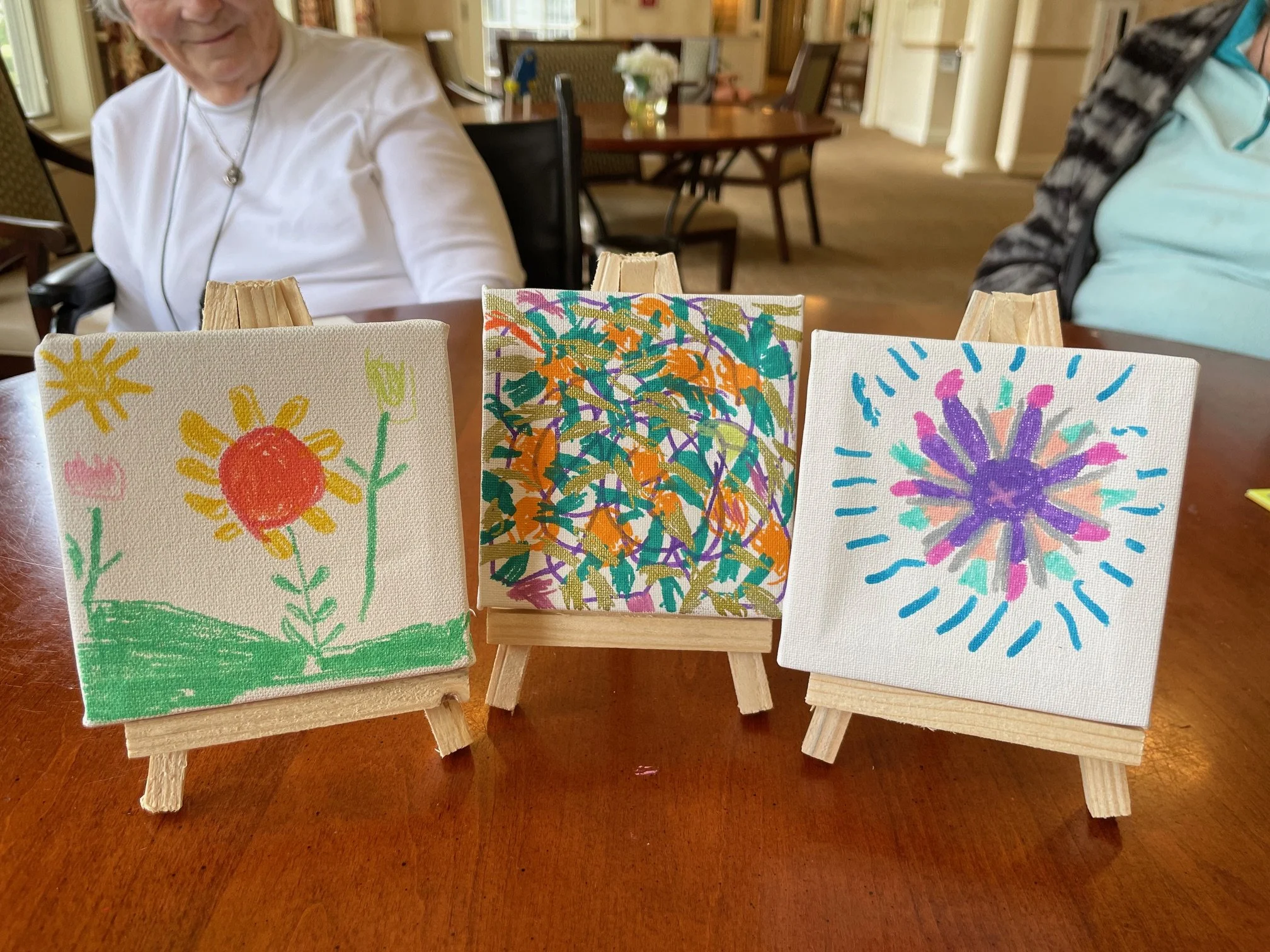 Mini Canvas Art on easels