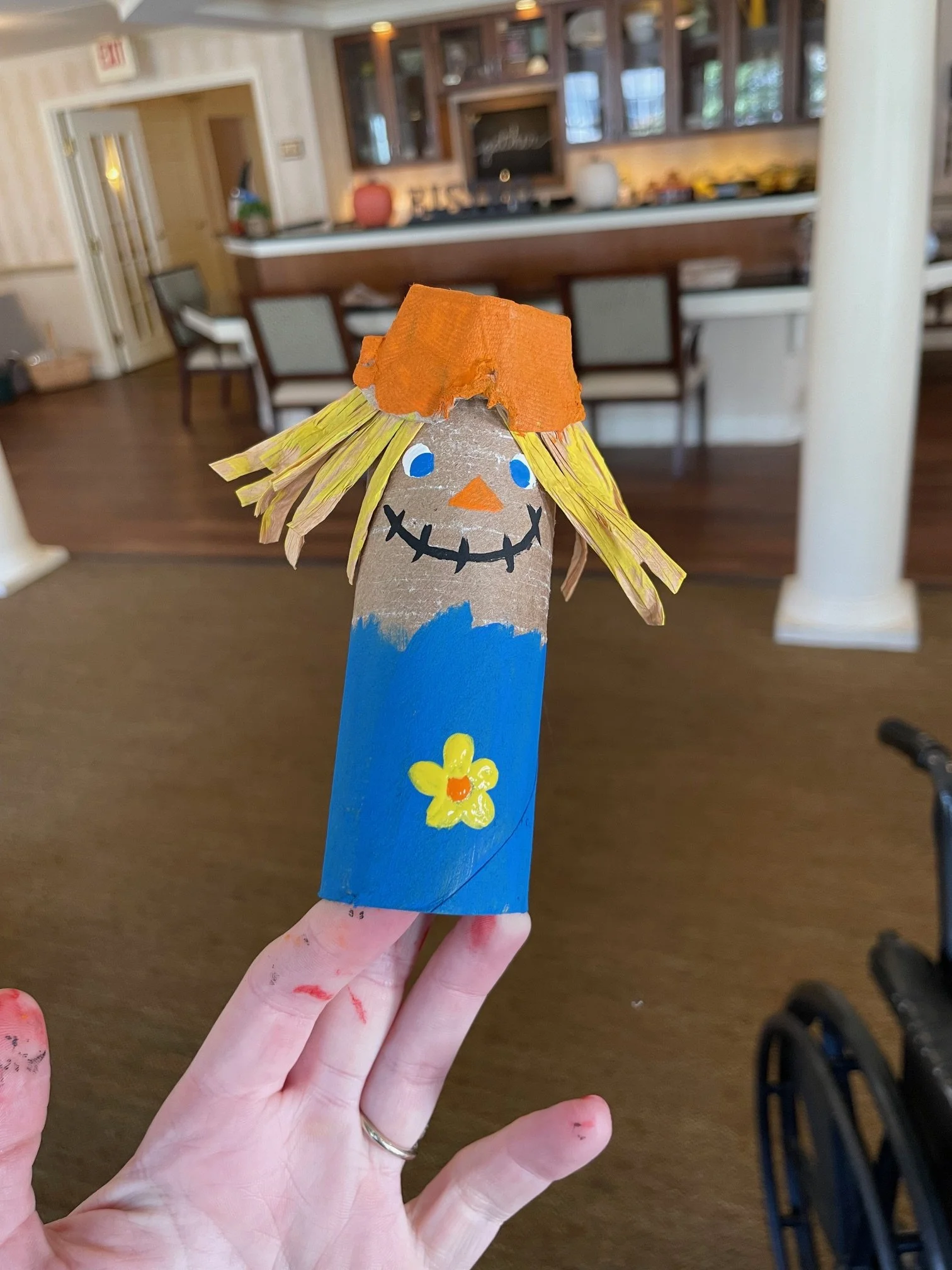 Toilet paper roll scarecrow 
