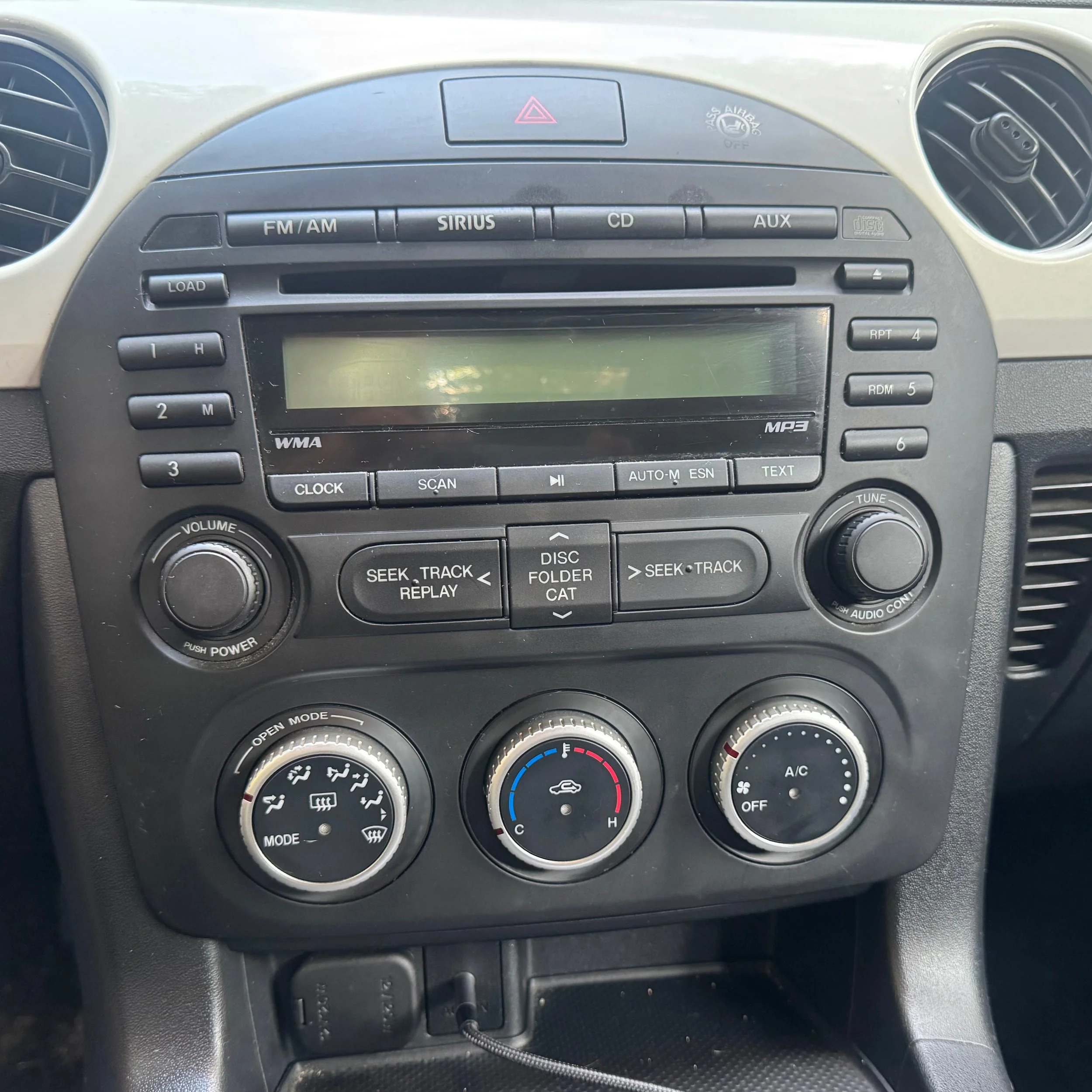 NC Mazda Miata MX-5 radio, air conditioning, HVAC
