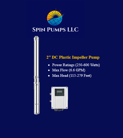 2" Plastic Impeller Water Pump - 600W, 72V (2PIM-600-72-3/150-DC)
