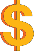 Gold dollar sign symbol