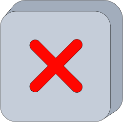 Button with a red X symbol