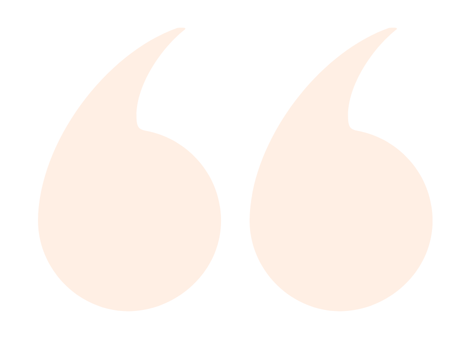 Large orange quotation marks on a black background.