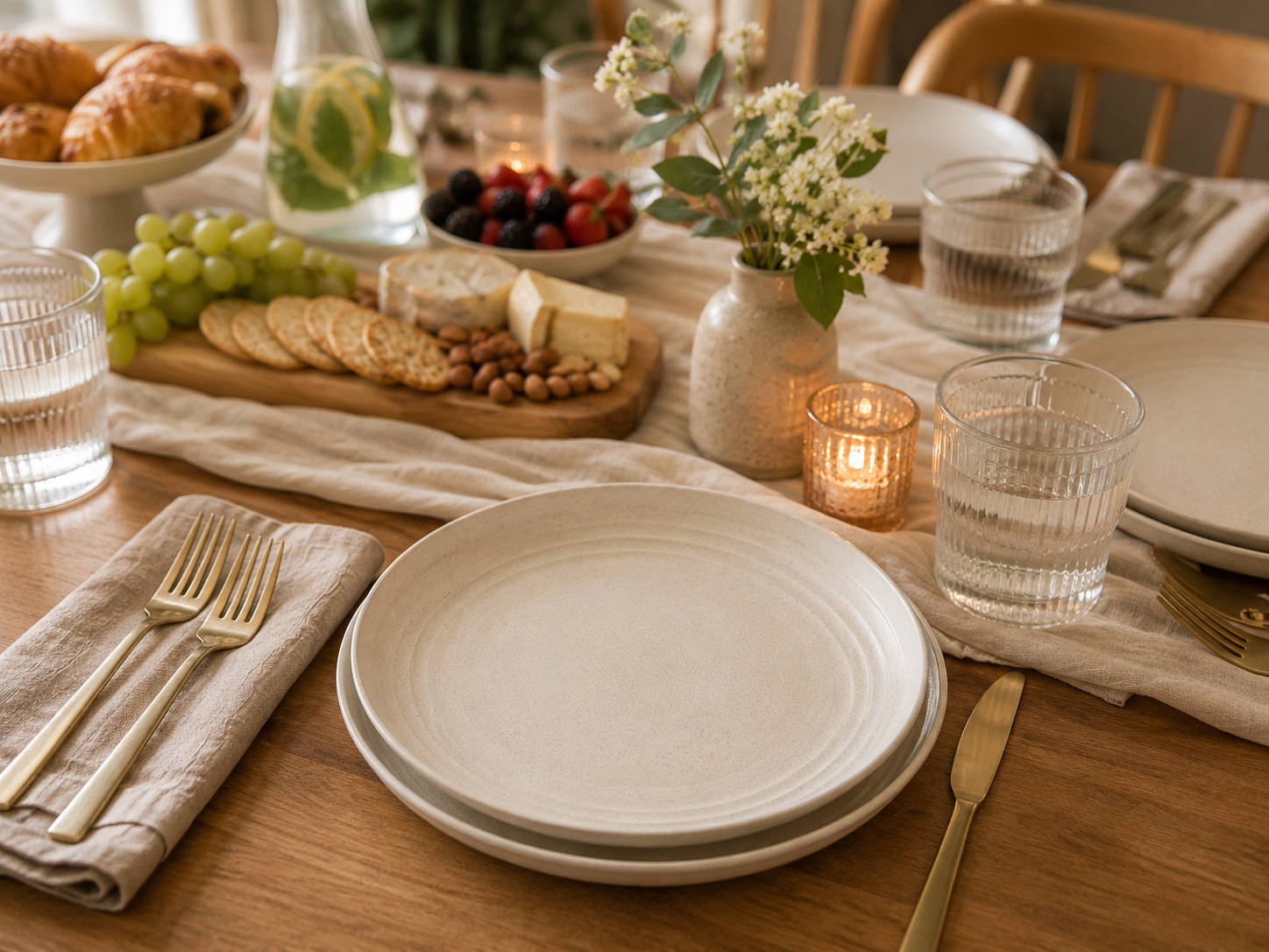 Recycled Plastic 8.5 in Beige Plates