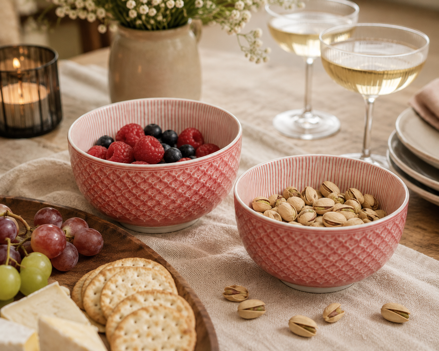 Small Pink Serving Bowls