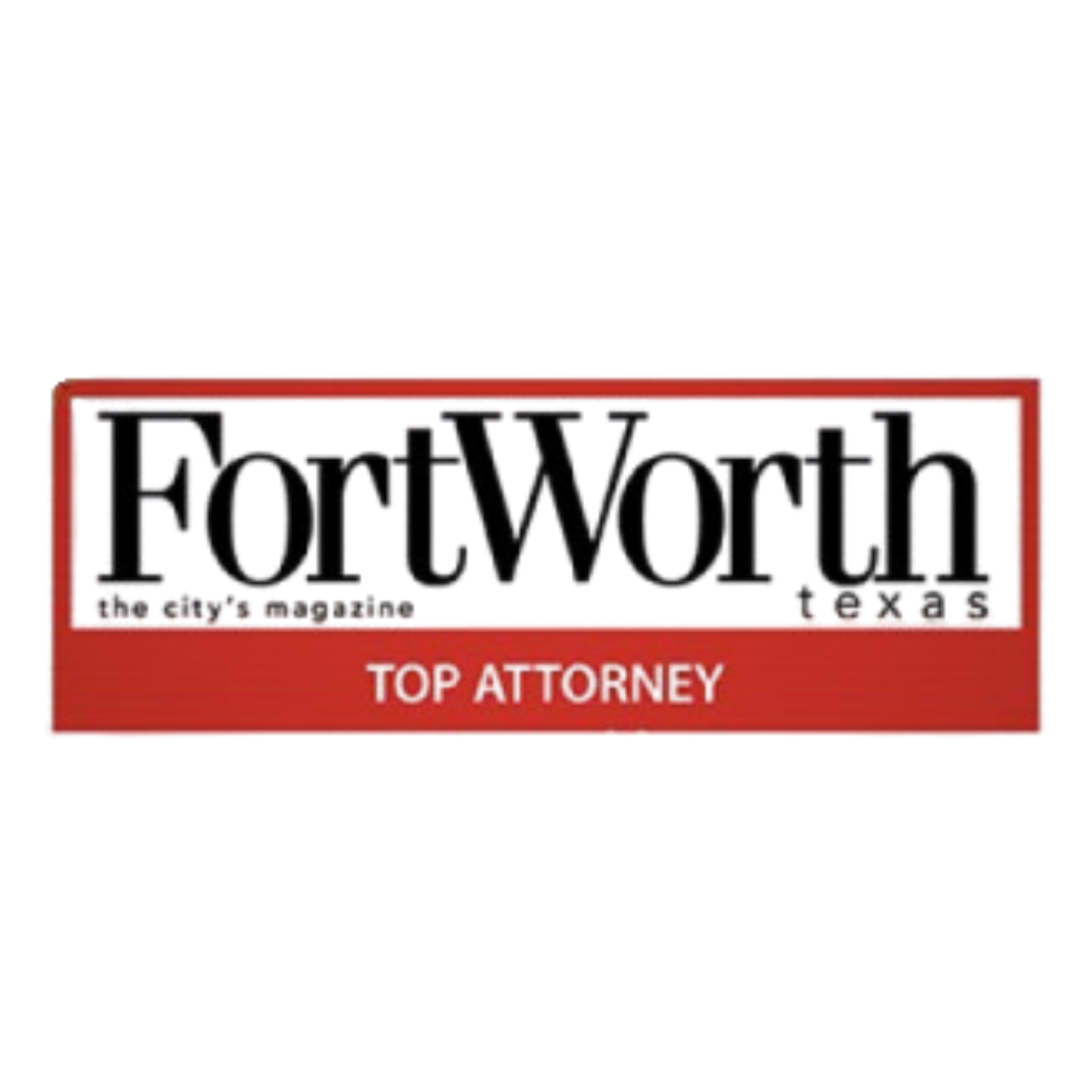 Close-up of a red sign with black text that reads 'Fort Worth' and 'Top Autopower' underneath.