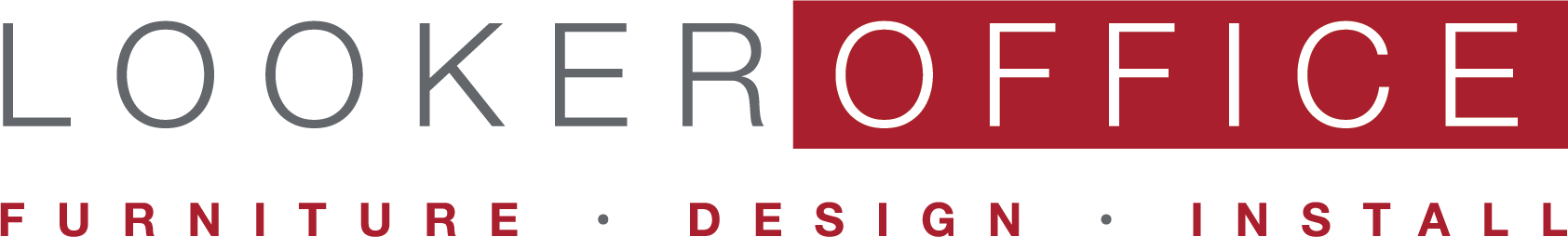 Logo of Looker Office with the words 'Furniture,' 'Design,' and 'Install' underneath.