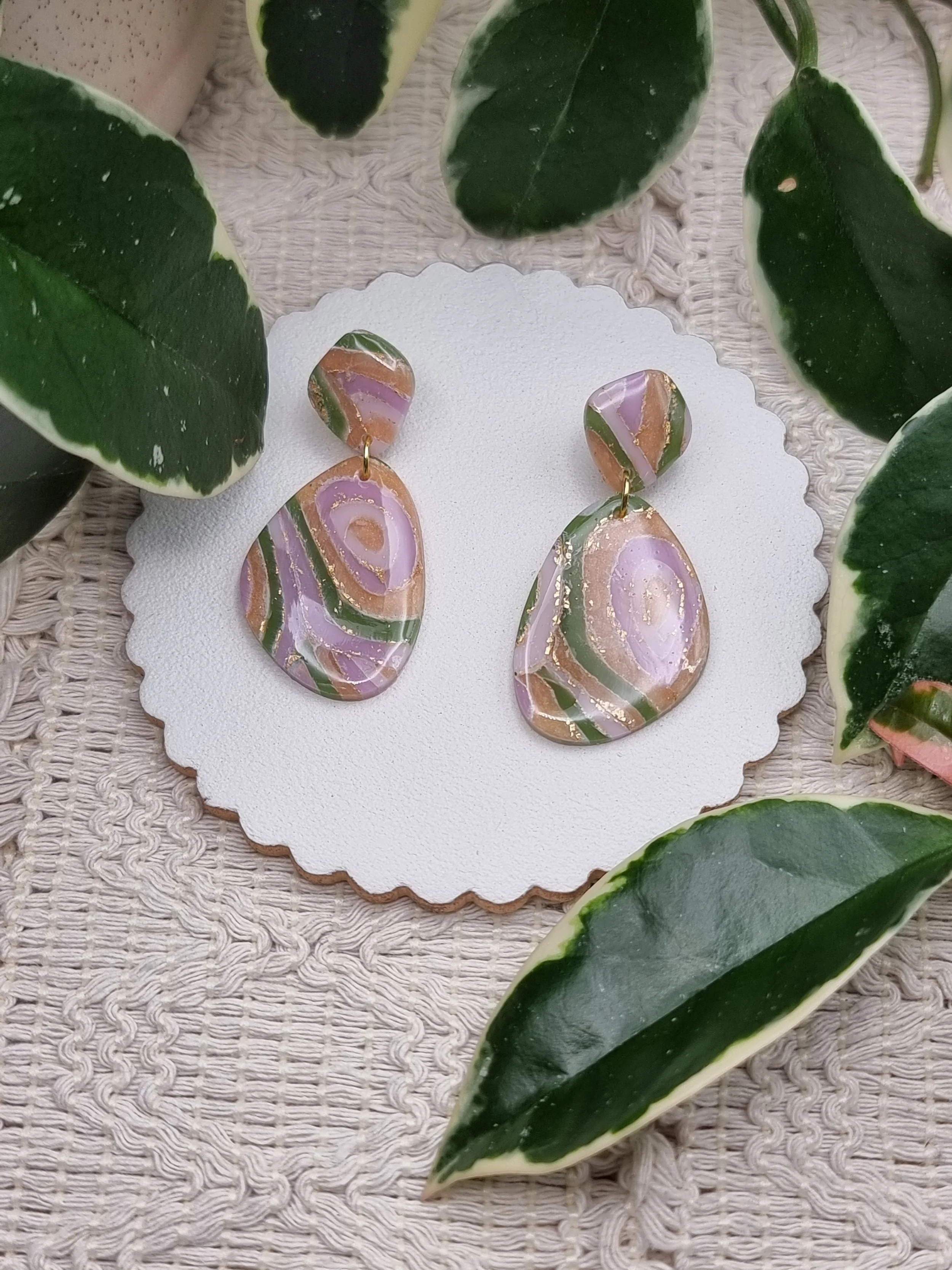 Spring Meadow Agate - Pebble Dangles