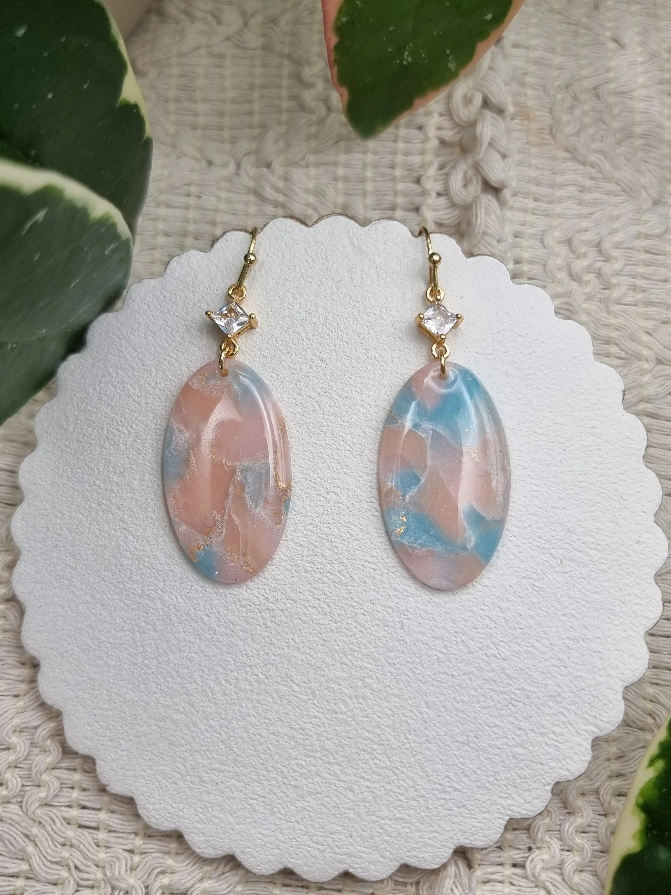 Dawn Clouds Oval Dangles