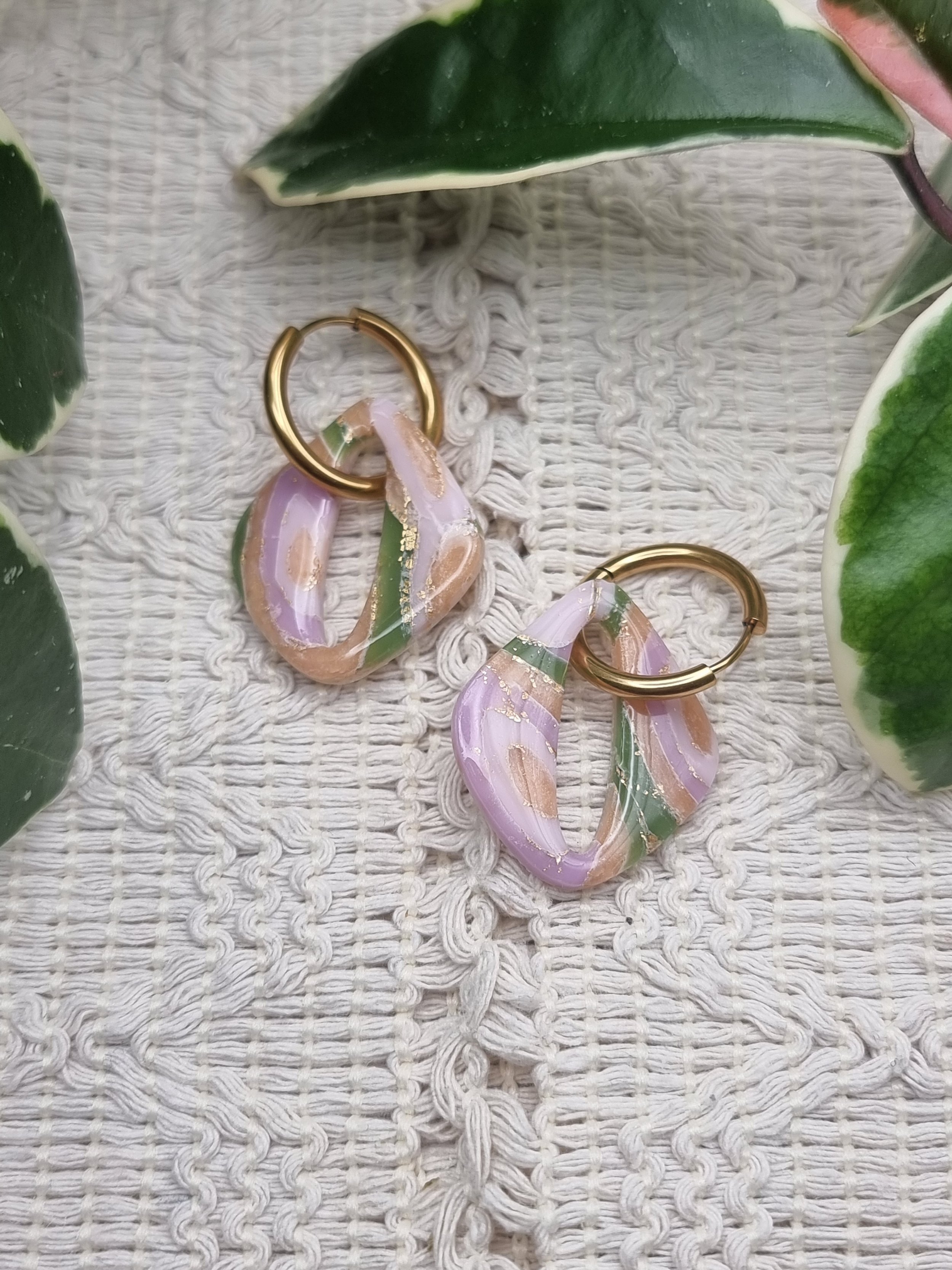 Spring Meadow Agate - Hoops & Dangles