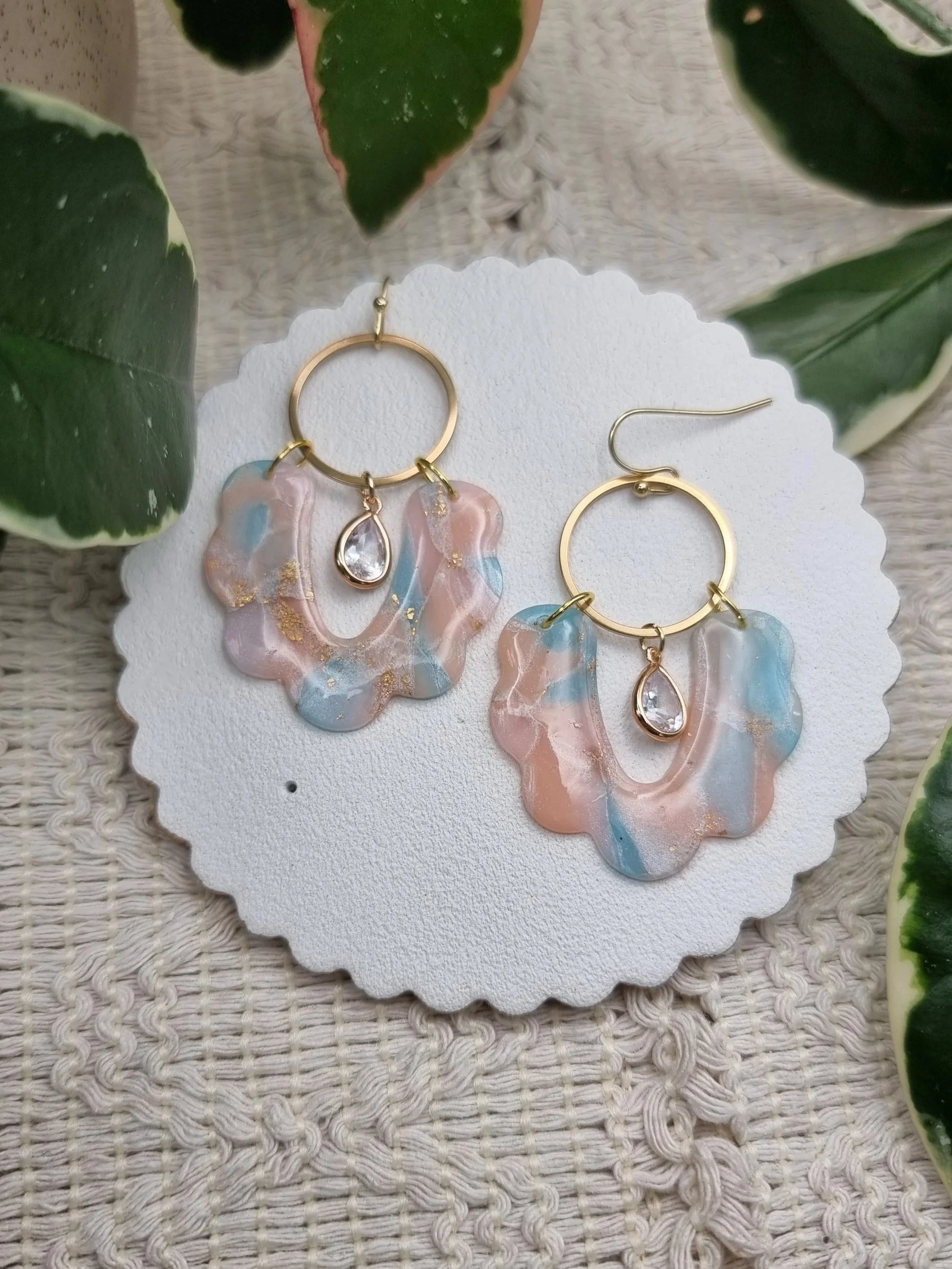 Dawn Clouds Scalloped Dangles