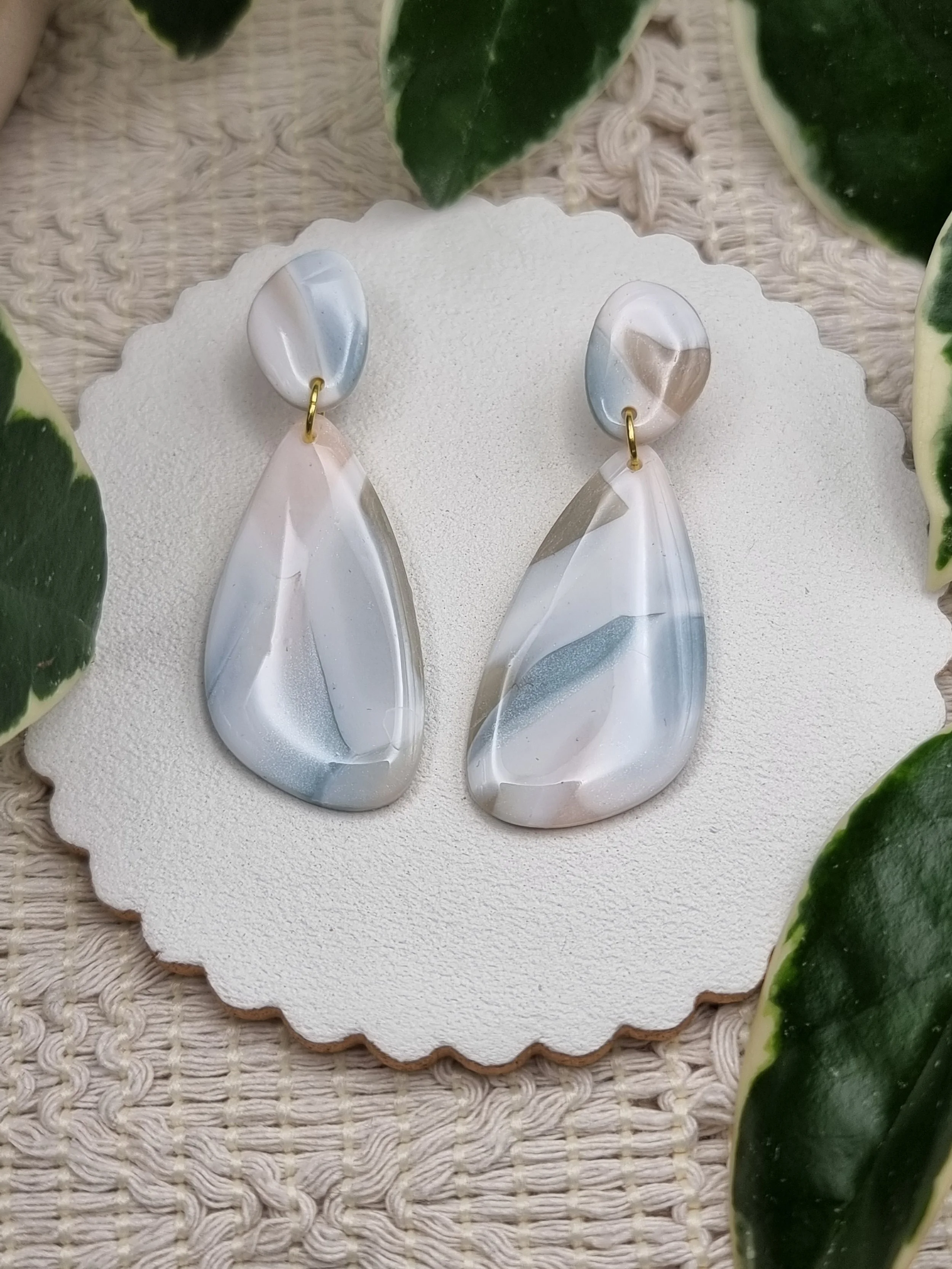 Volutes - Long Pebble Dangles