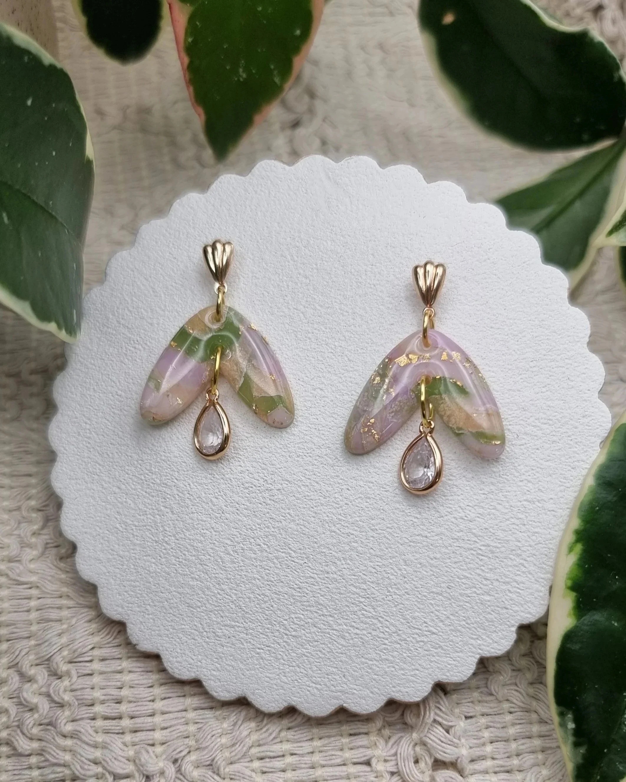 Spring Meadow Scrap - Dewdrops Dangles