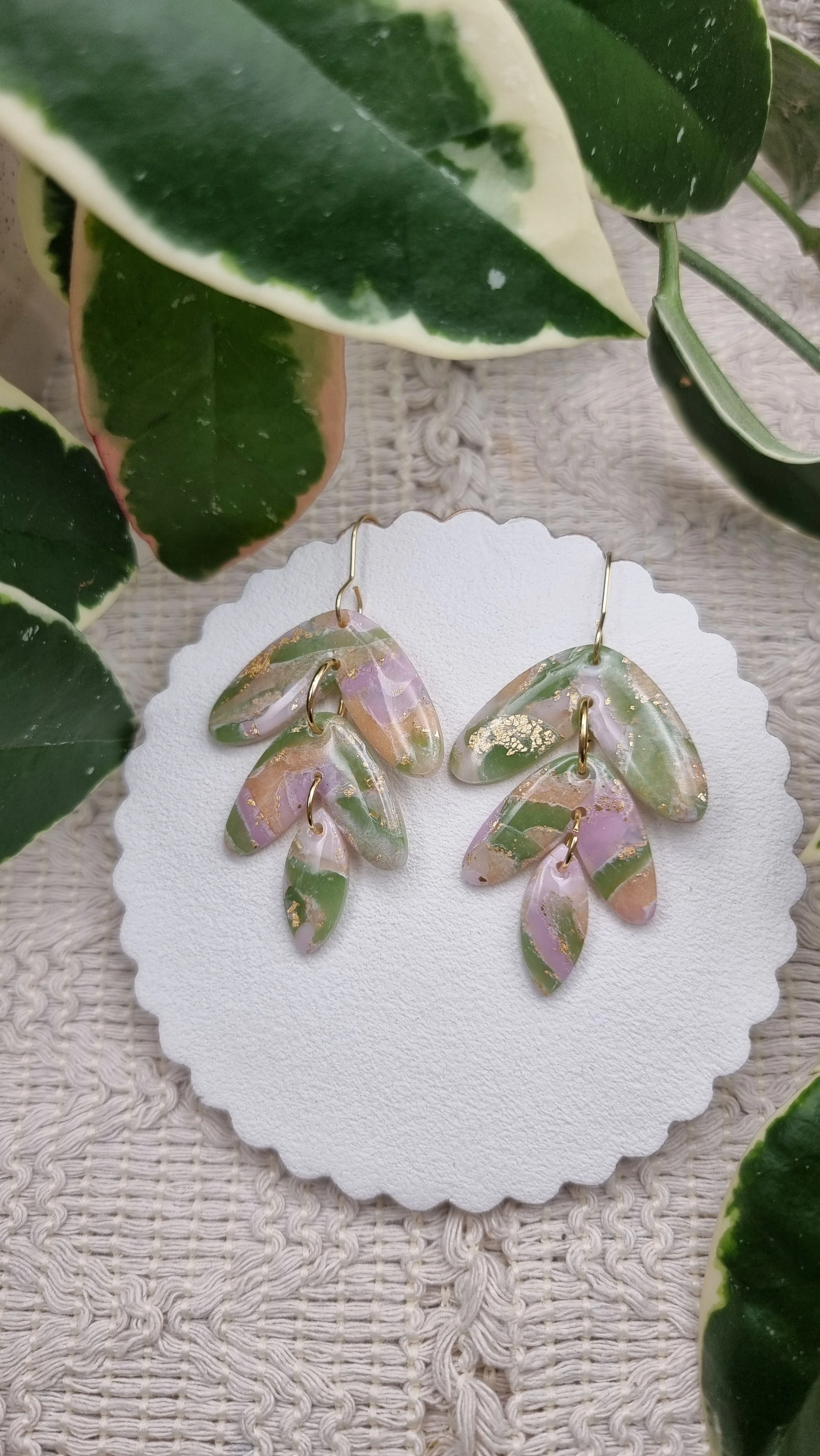 Spring Meadow Scrap - Leaf Dangles