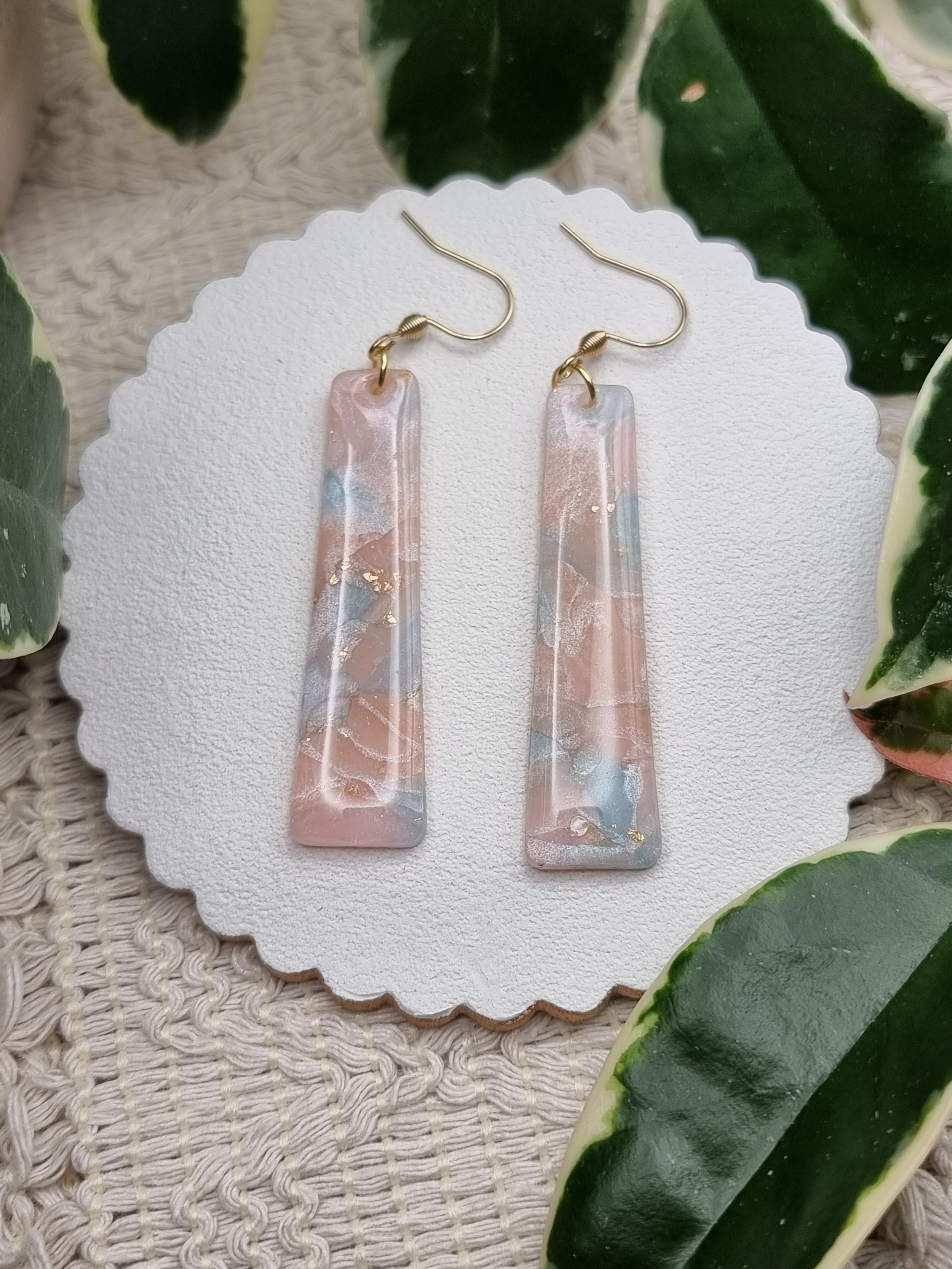 Dawn Clouds - Tapered Bar Earrings