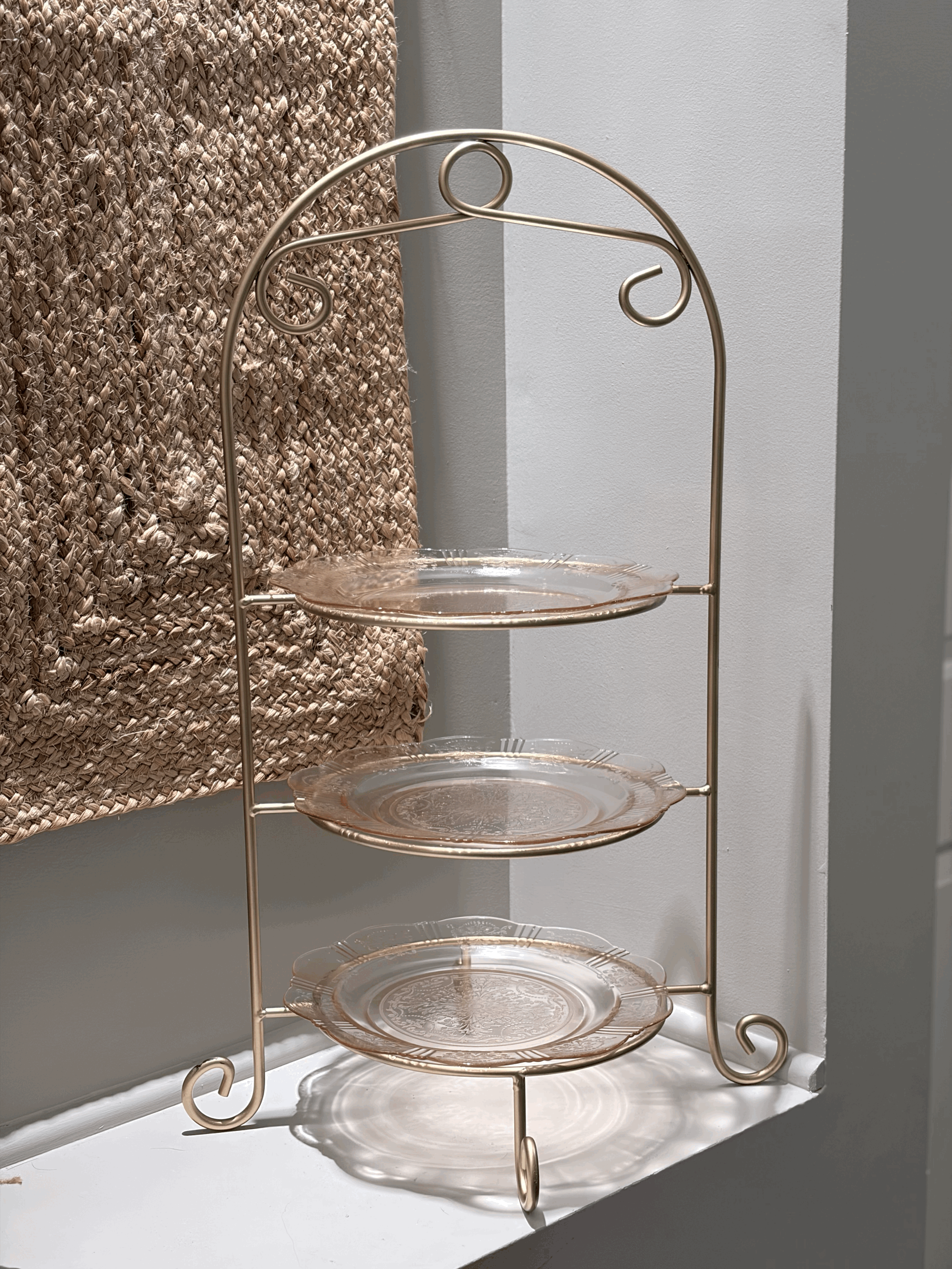 3-Tiered Gold Plate Stand