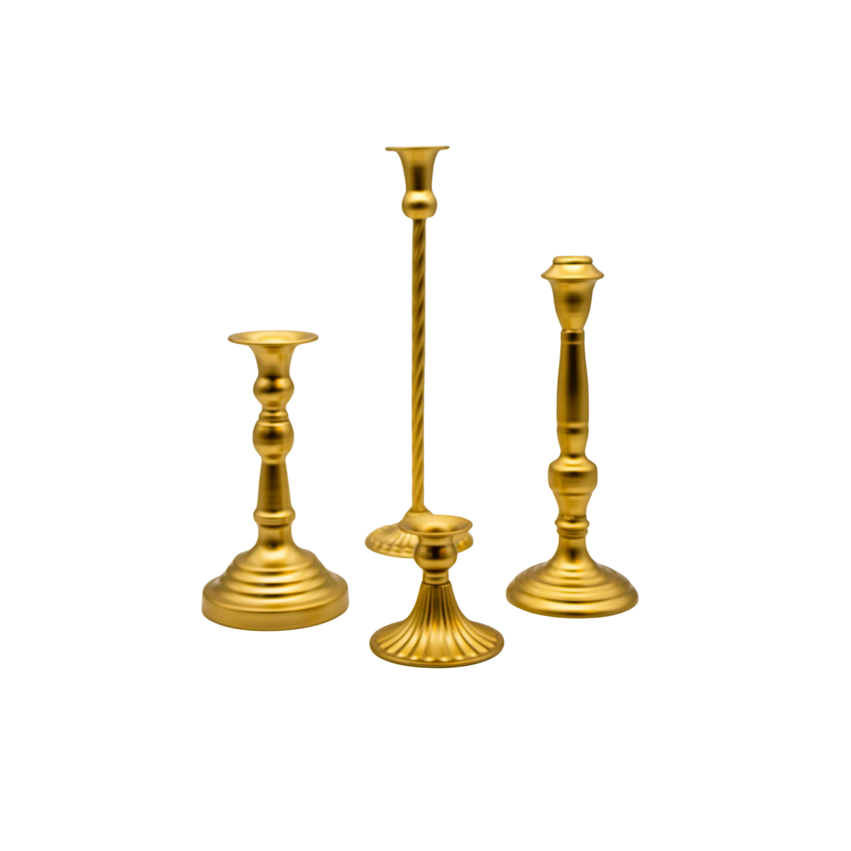 Gold Mismatched Candlestick Holders