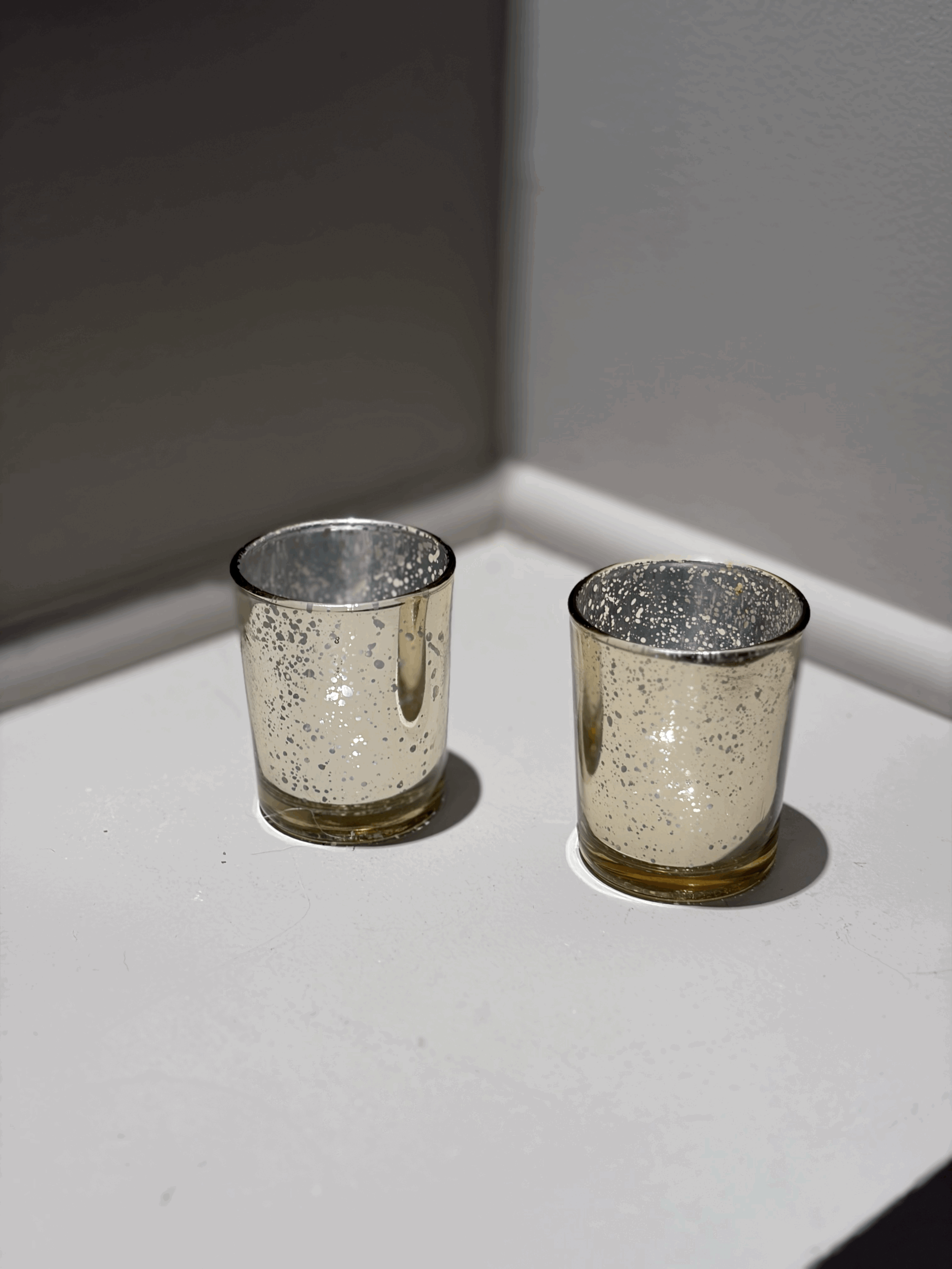 Mercury Glass Cylinder Votives
