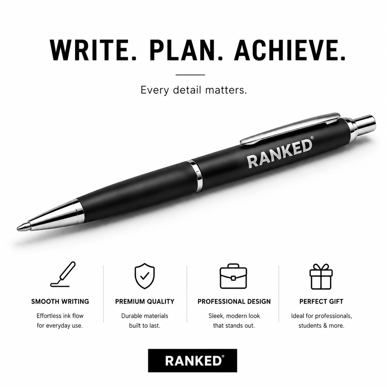 RANKED® Executive Ballpoint Pen – Premium Freight & Logistics Office Pen