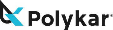 Polykar logo with a stylized blue and black 'X' symbol and the company name in black text