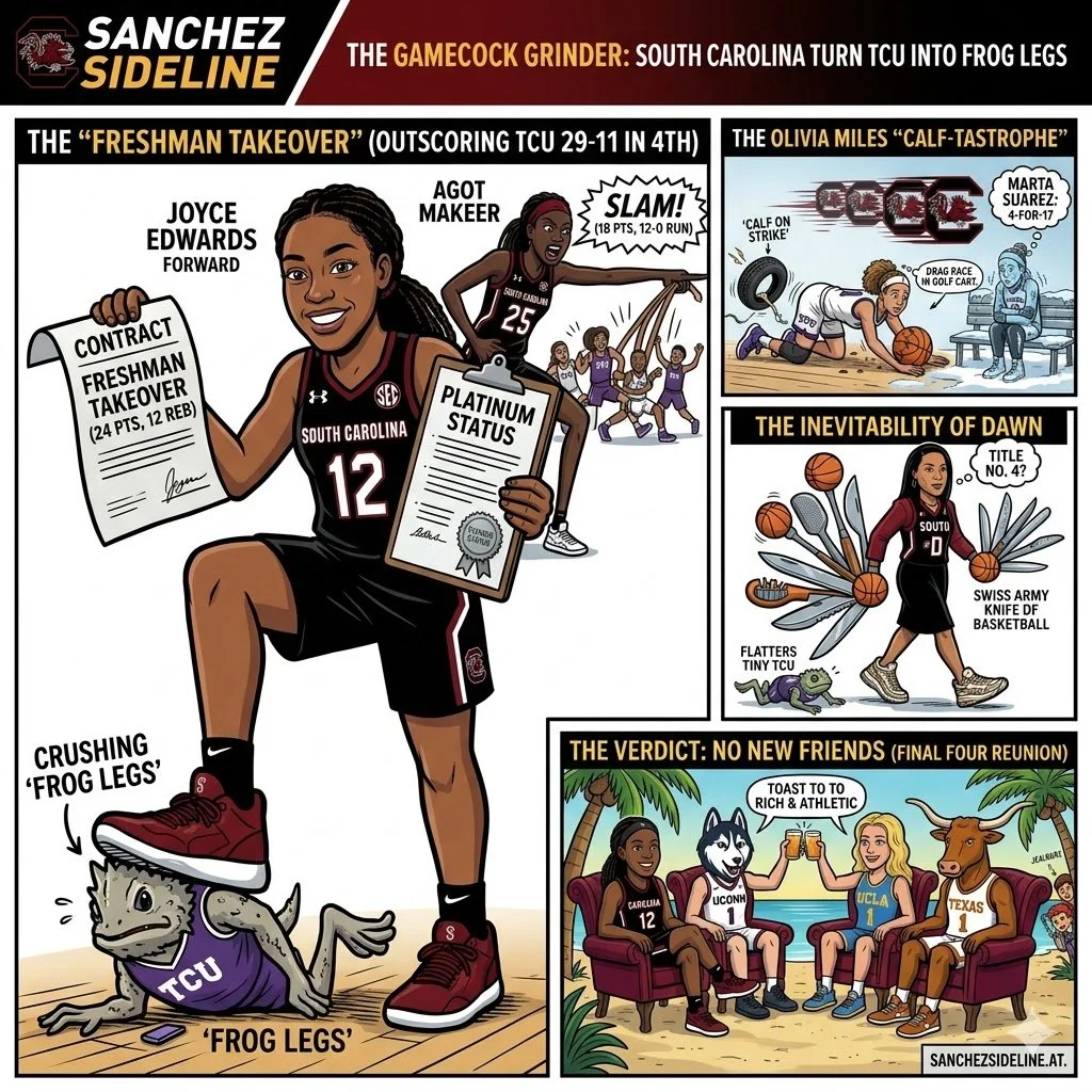 The Gamecock Grinder: South Carolina Turn TCU into Frog Legs