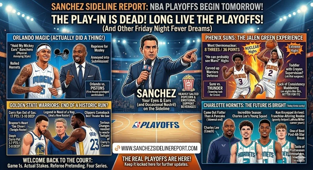 The Play-In is Dead! Long Live the Playoffs! (And Other Friday Night Fever Dreams)