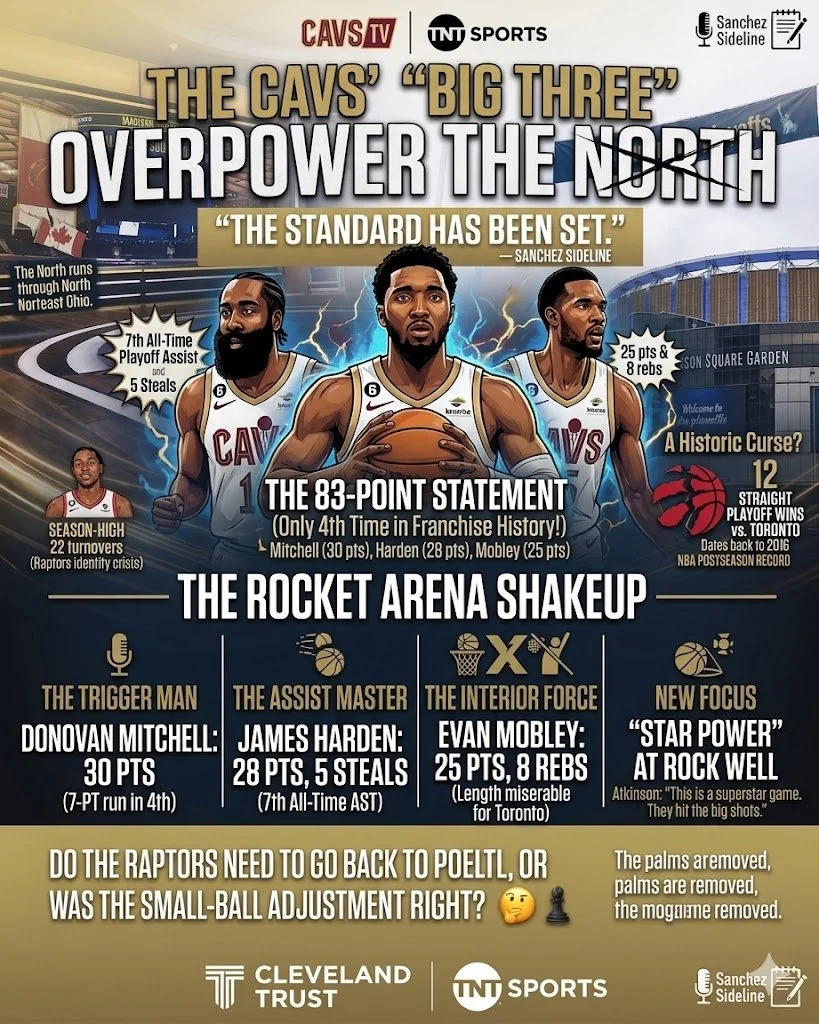 Big Three, Big Problems: Mitchell, Harden, and Mobley Overpower Raptors in Game 2