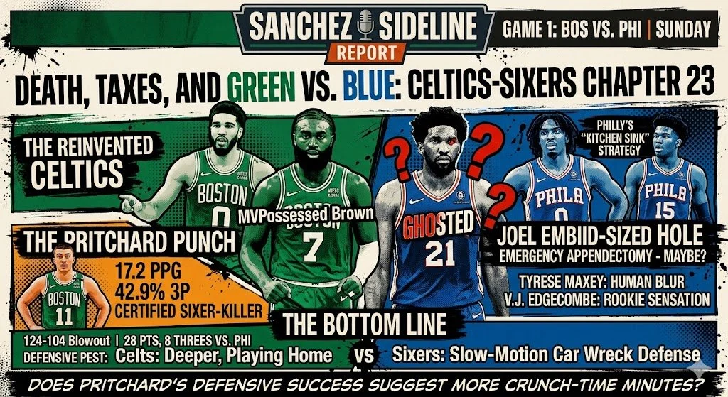 Death, Taxes, and Green vs. BlueCeltics vs. 76ers