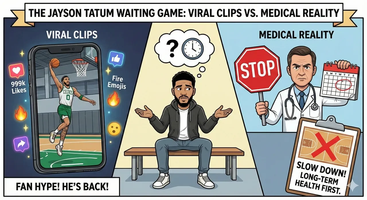 The Jayson Tatum Waiting Game: Viral Clips vs. Medical Reality (Spoiler: Reality is Winning)