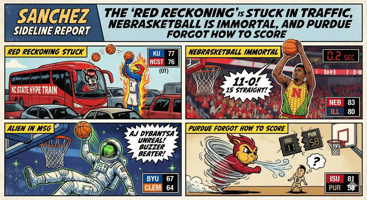 The "Red Reckoning" Is Stuck in Traffic, Nebraska basketball is immortal, and Purdue Forgot How to Score