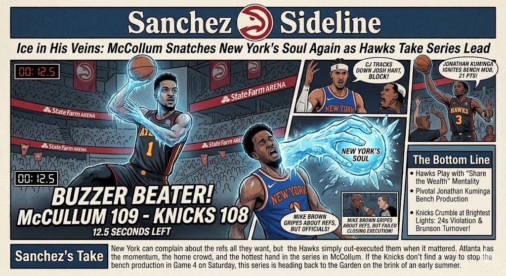 Ice in His Veins: McCollum Snatches New York’s Soul Again as Hawks Take Series Lead