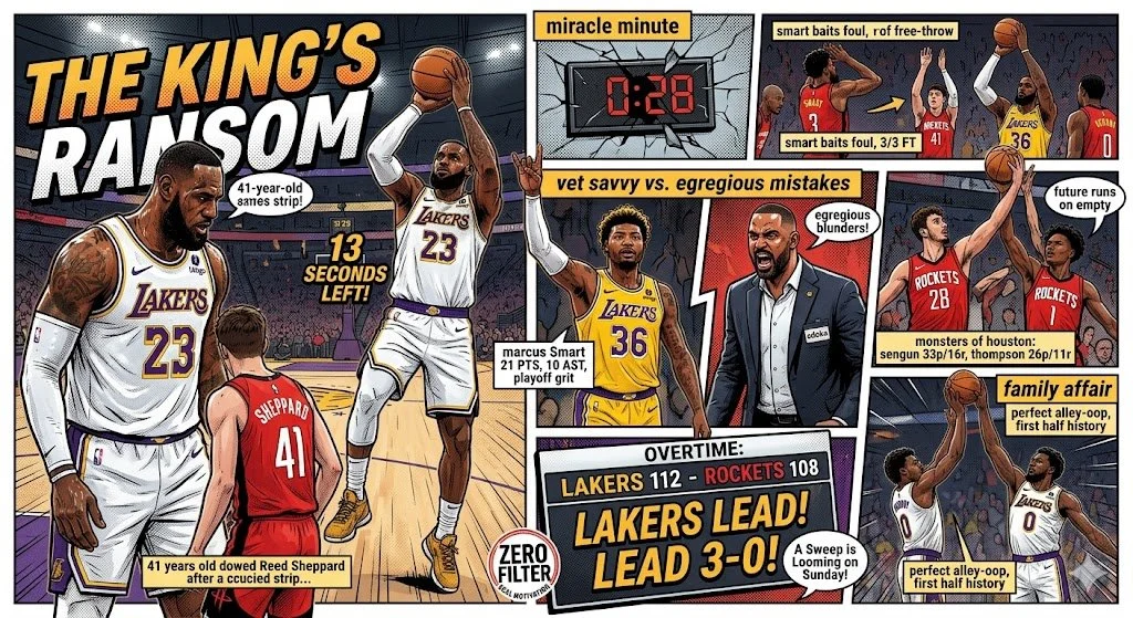 The King’s Ransom: 41-Year-Old LeBron Stuns Houston to Put Rockets on Brink of Sweep