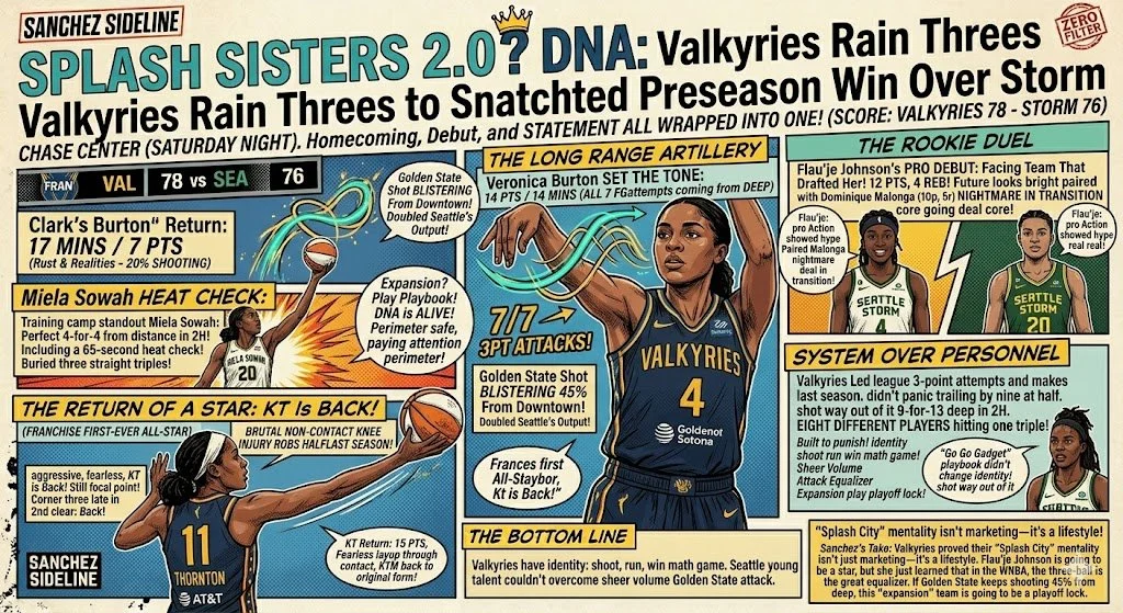 Splash Sisters 2.0? Valkyries Rain Threes to Snatched Preseason Win Over Storm