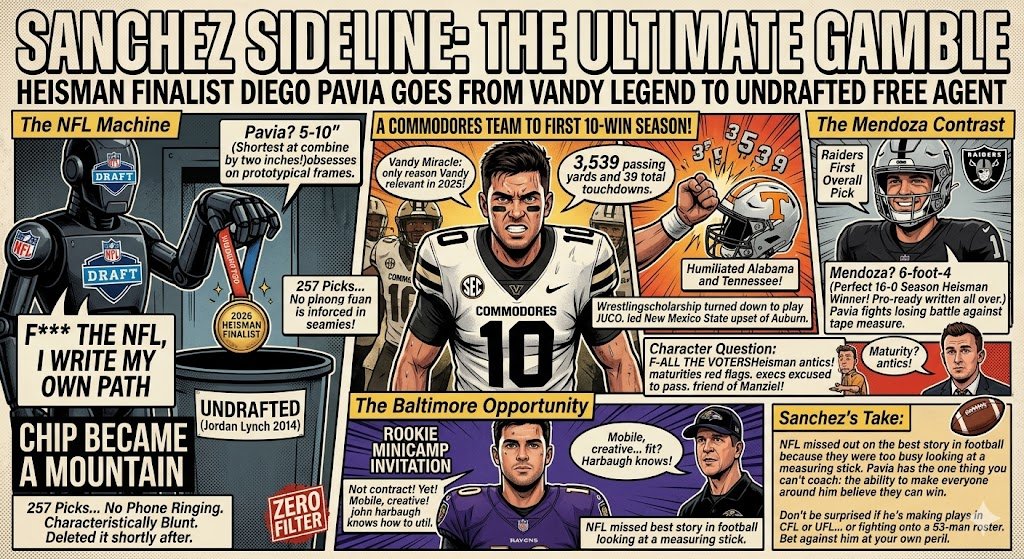 The Ultimate Gamble: Heisman Finalist Diego Pavia Goes From Vandy Legend to Undrafted Free Agent
