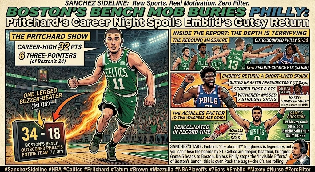 Pritchard’s Career Night Spoils Embiid’s Gutsy Return ☘️🔨
