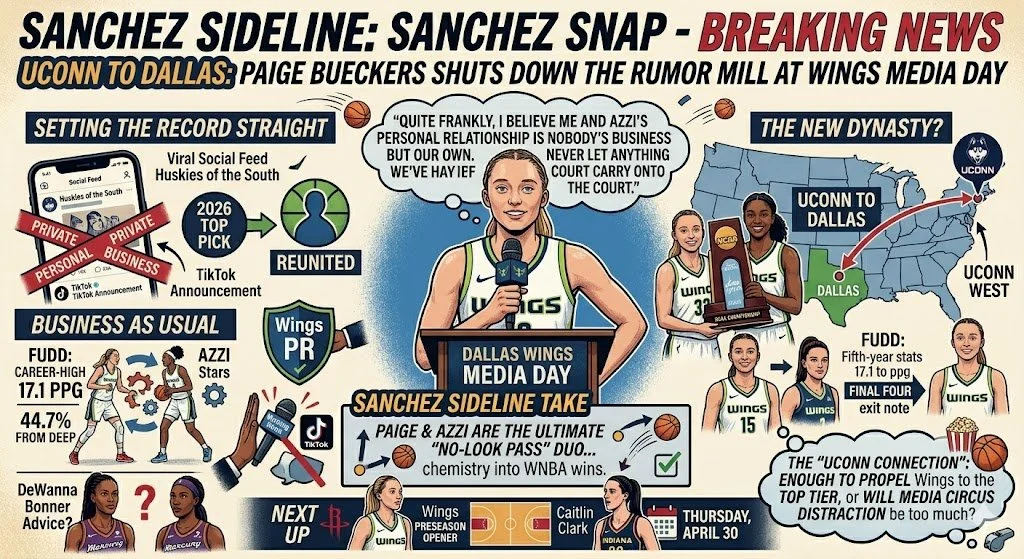 UConn to Dallas: Paige Bueckers Shuts Down the Rumor Mill at Wings Media Day
