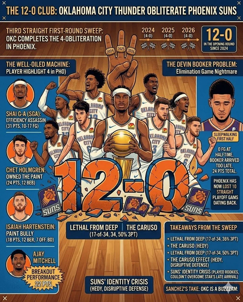 The 12-0 Club: Thunder Obliterate Suns to Complete Third Straight First-Round Sweep